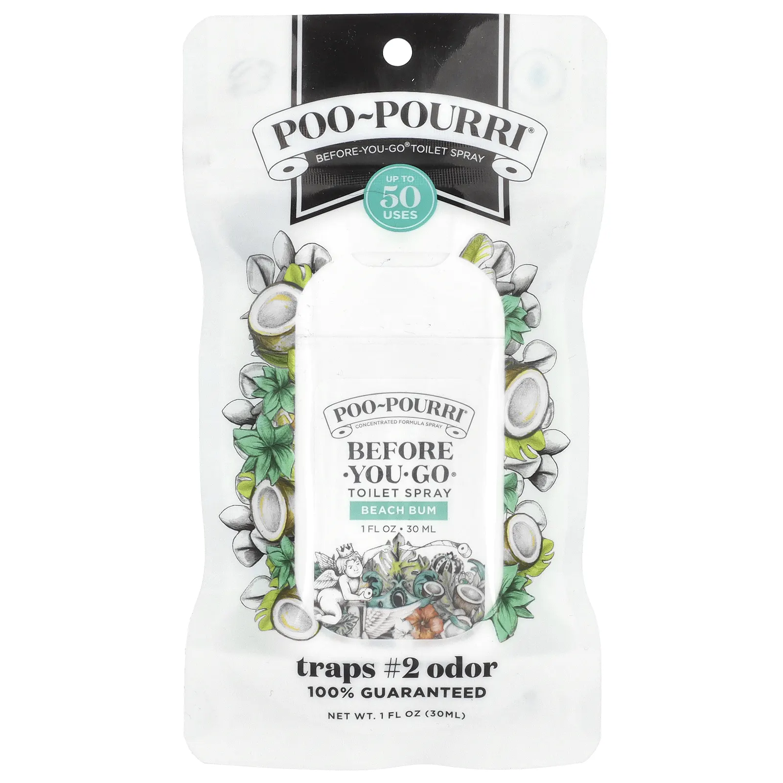 Poo-Pourri, Before-You-Go®, спрей для унитаза, Beach Bum, 30 мл (1 жидк. Унция)