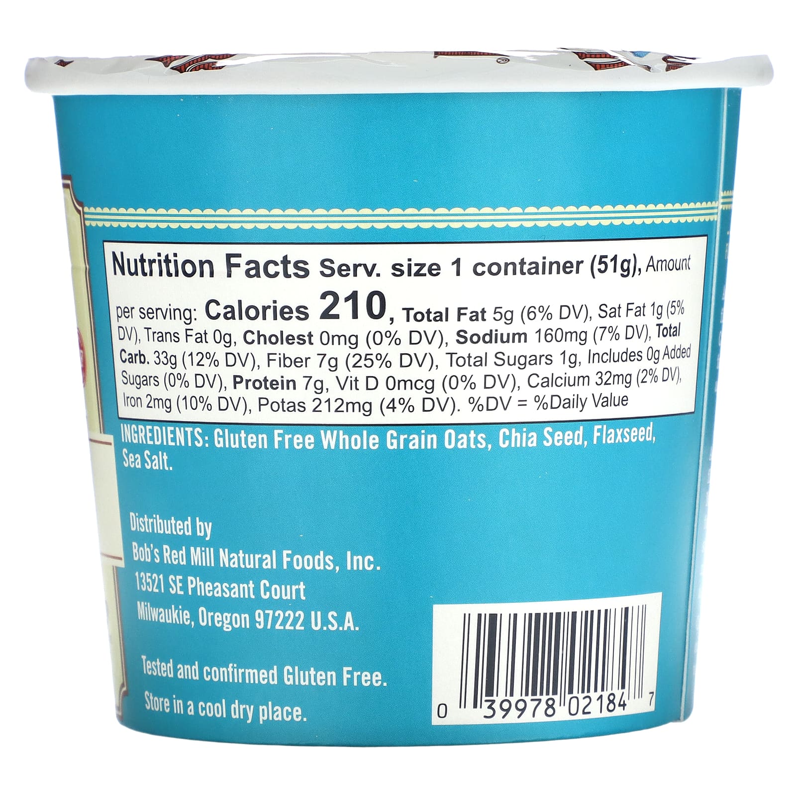 Bob's Red Mill, Овсянка, классическая, 51 г (1,81 унции)