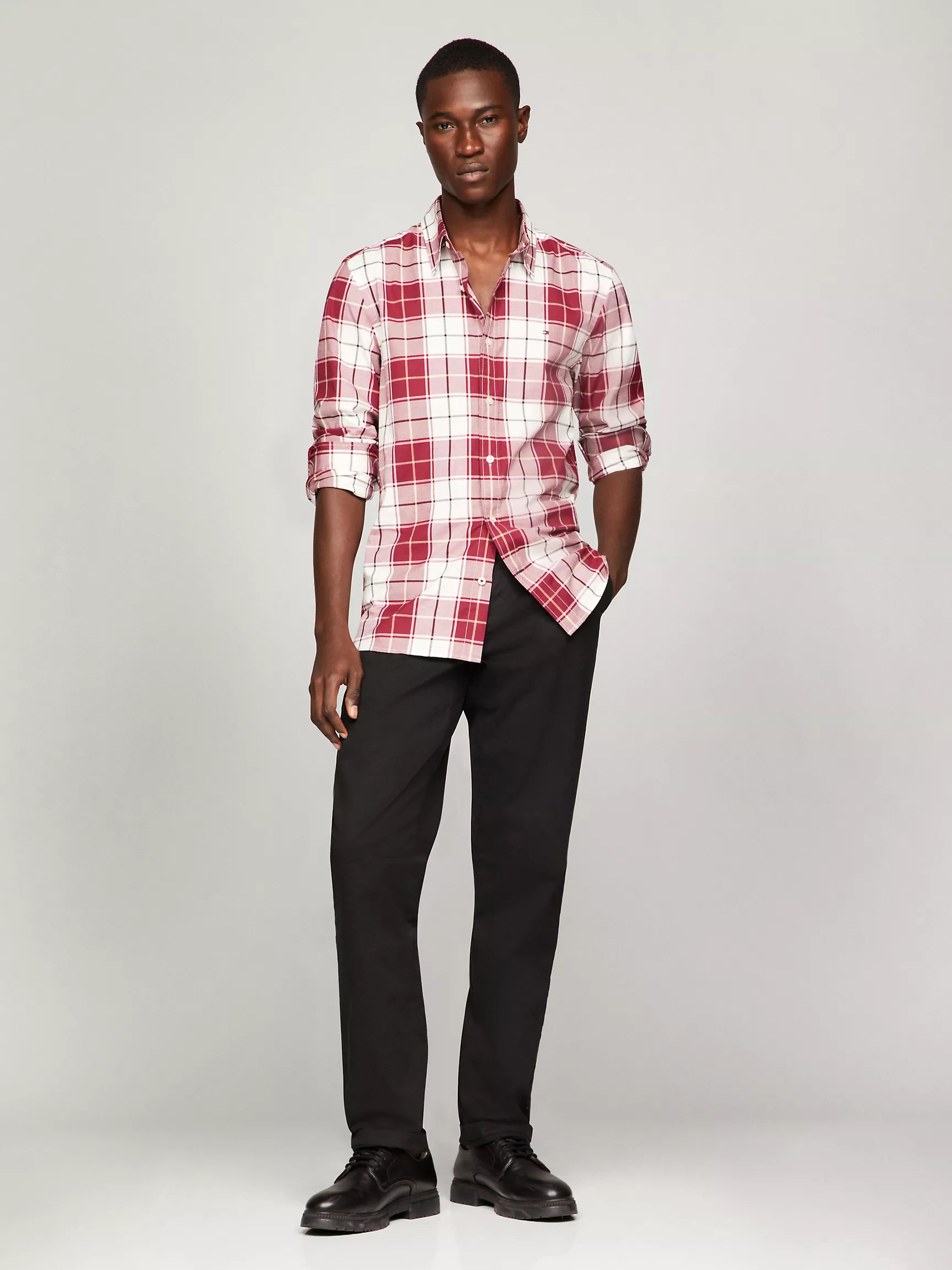 Мужская рубашка Tommy Hilfiger, Клетчатая рубашка стандартного кроя из поплина