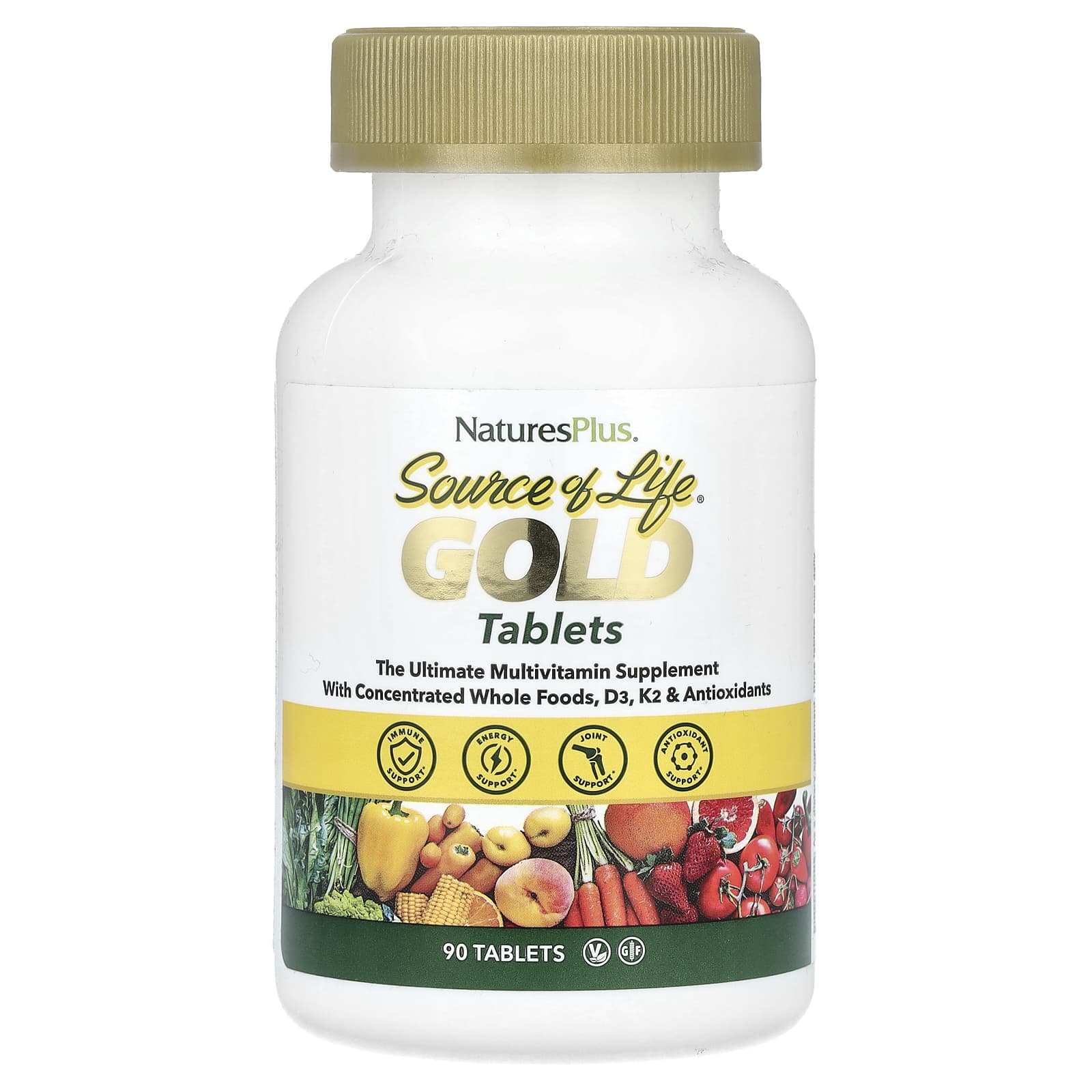 NaturesPlus, Source of Life Gold, The Ultimate Multi-Vitamin Supplement, 90 таблеток