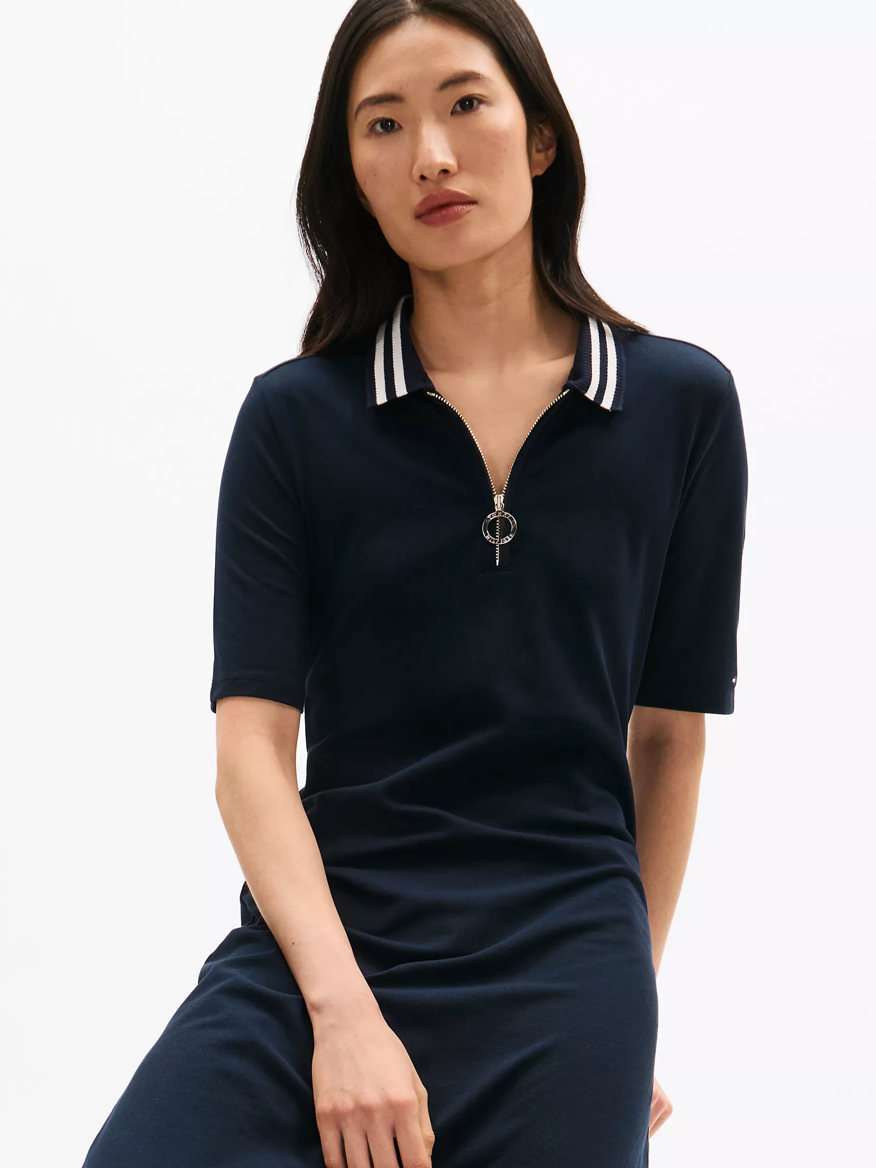 Женское платье Tommy Hilfiger, Миди-поло-платье на молнии