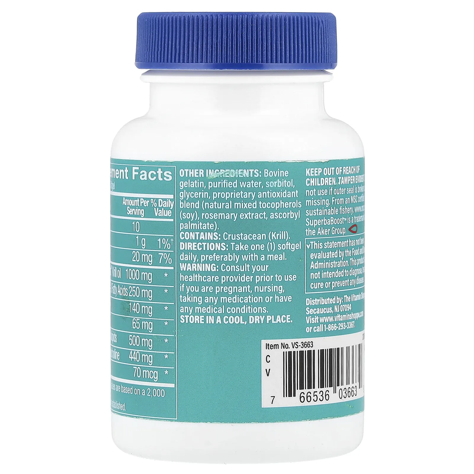 The Vitamin Shoppe, Масло криля, усиленное действие, 1000 мг, 30 мягких таблеток