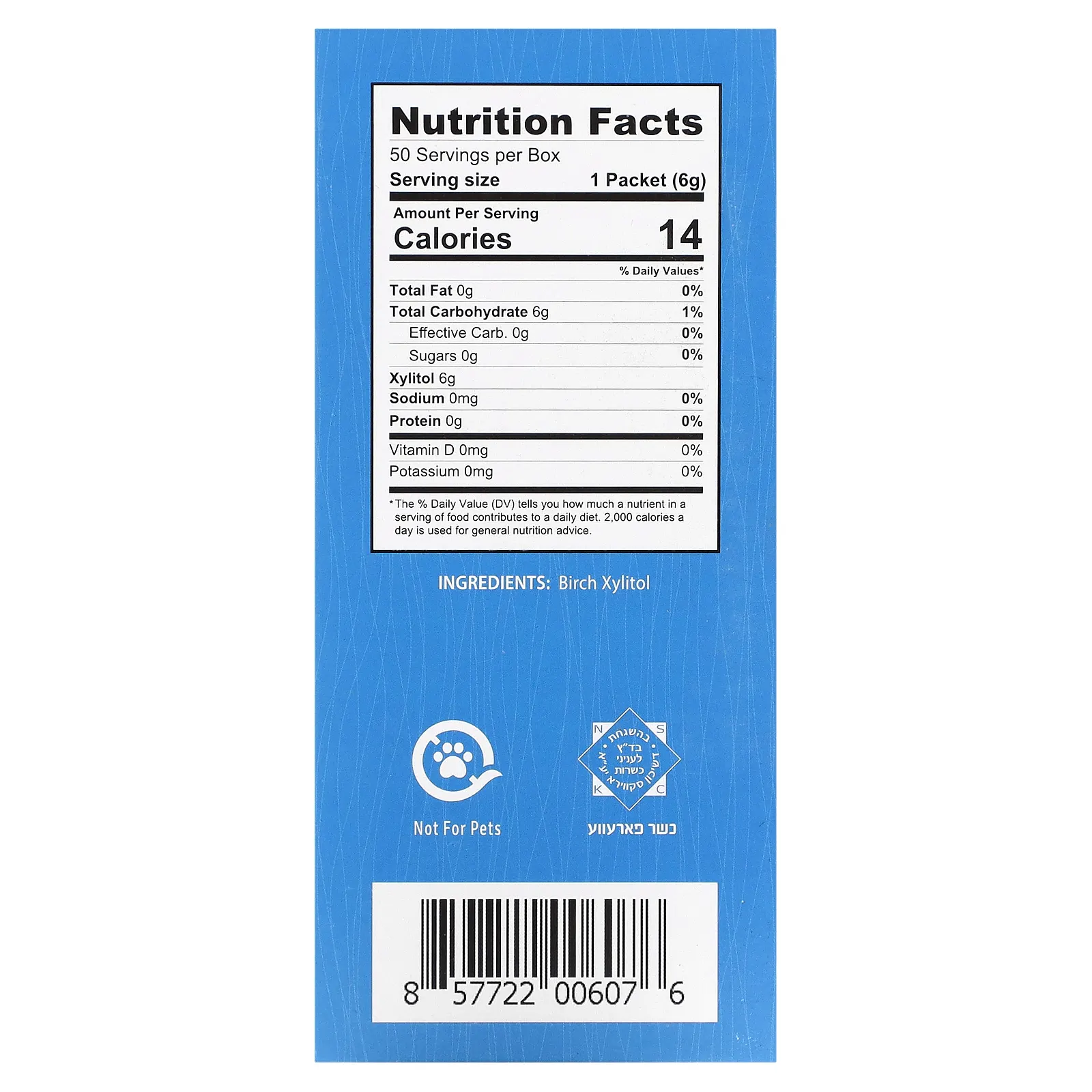 Health Garden, Полностью натуральный березовый ксилитол, подсластитель, 50 пакетиков по 6 г (0,21 унции)