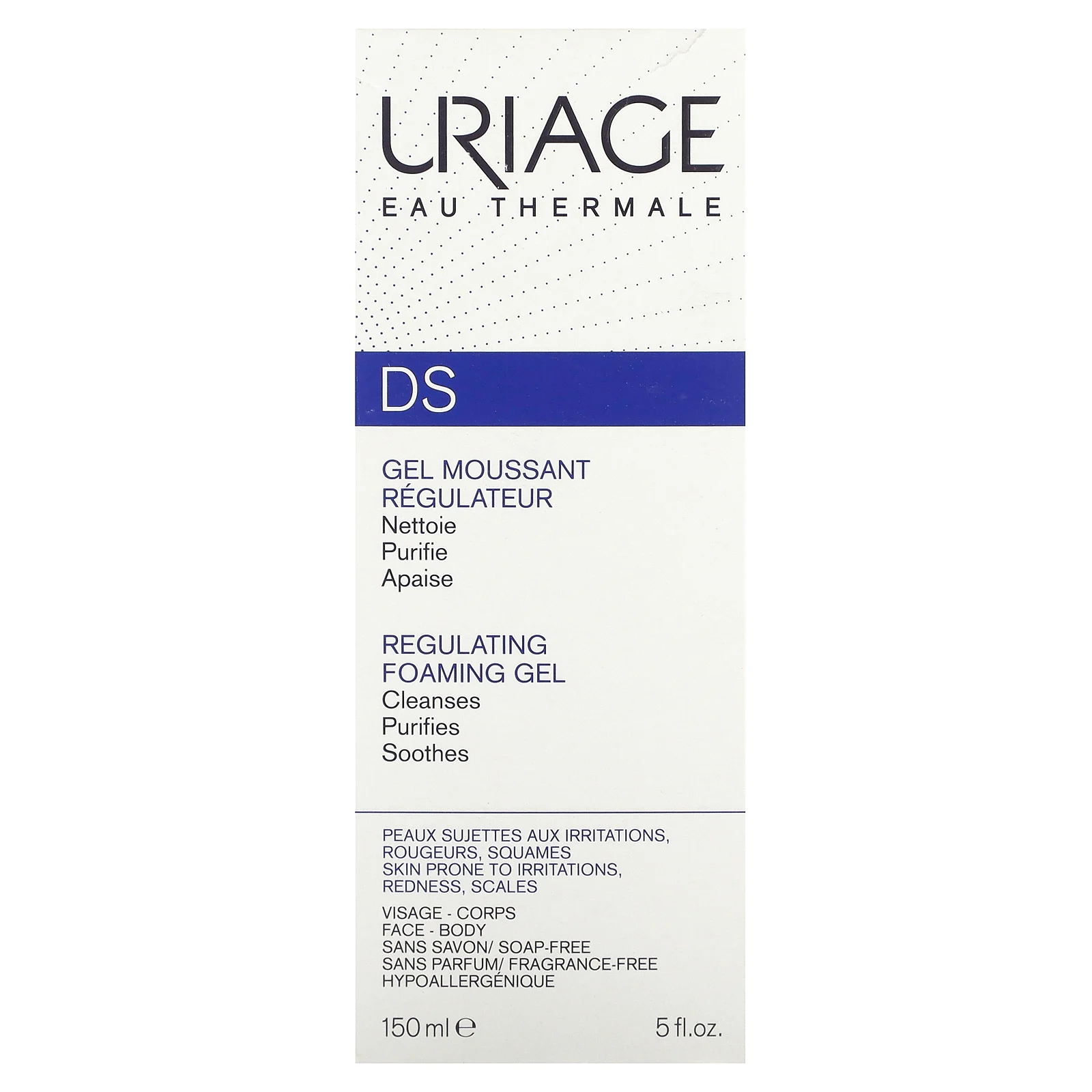 Uriage, DS, регулирующий пенящийся гель, без отдушек, 150 мл (5 жидк. Унций)