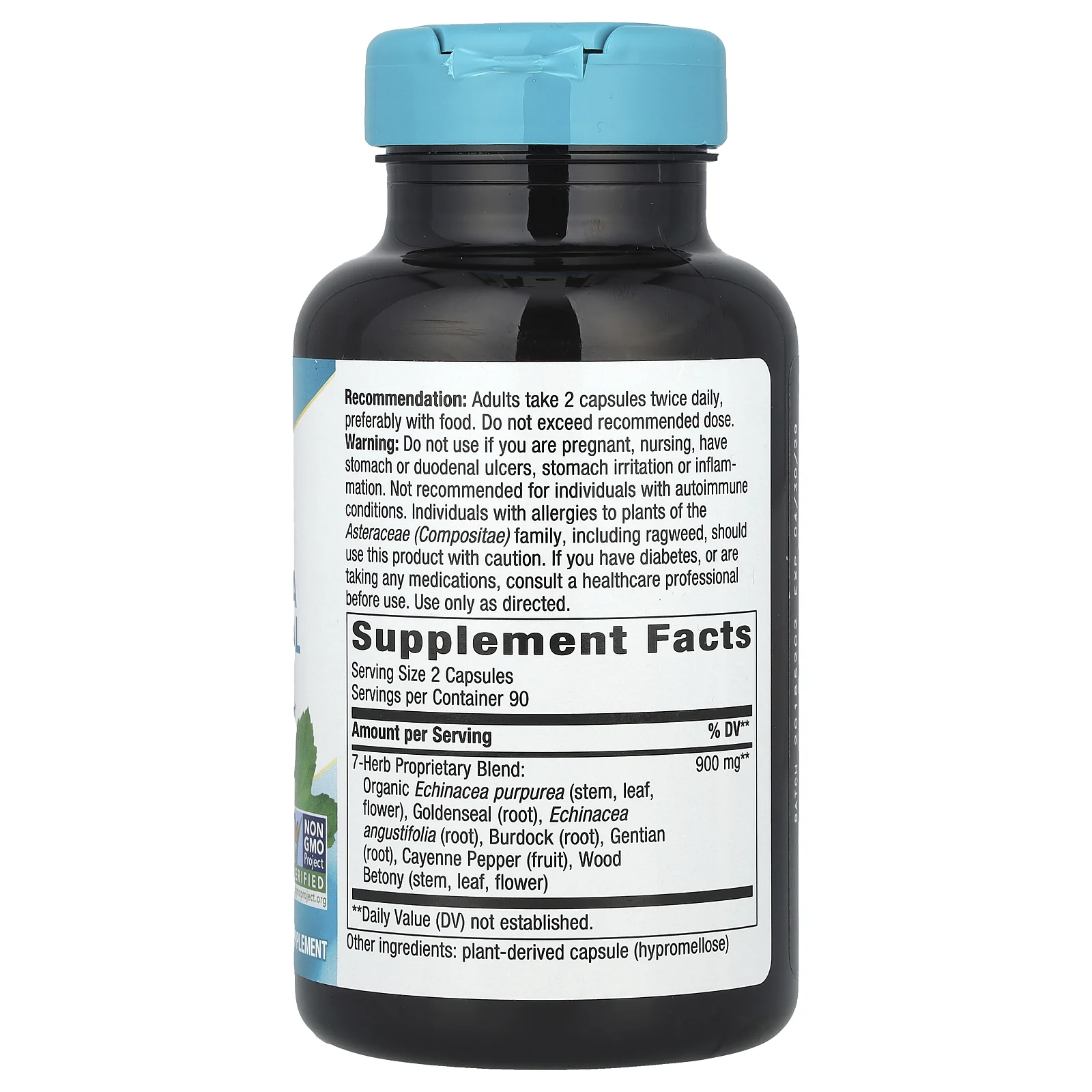 Nature's Way, эхинацея желтокорень, 900 мг, 180 веганских капсул (450 мг в 1 капсуле)