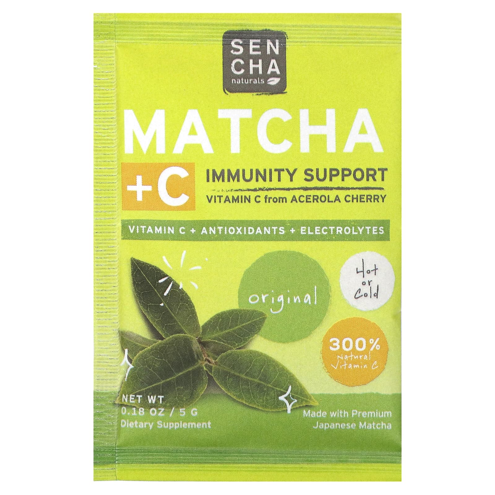 Sencha Naturals, Матча с витамином C, оригинальный продукт, 10 пакетиков по 5 г (0,18 унции)