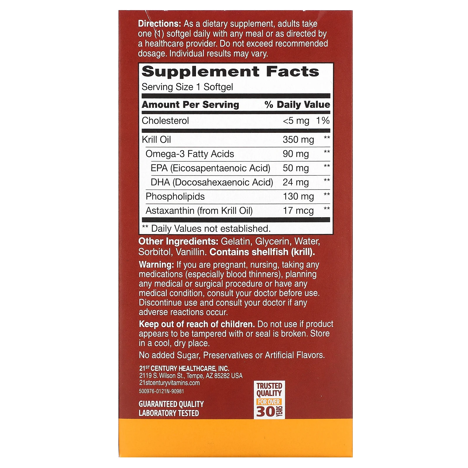 21st Century, Масло криля, 350 мг, 60 мягких таблеток