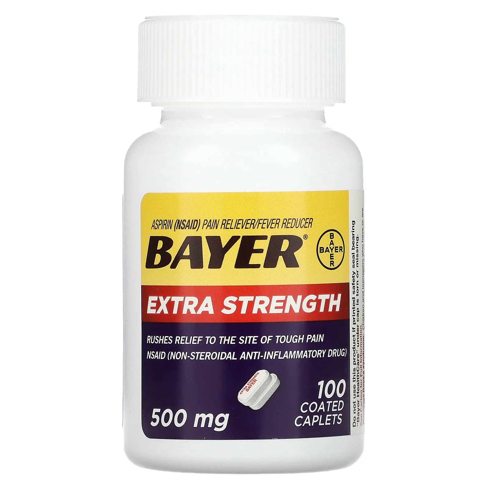 Bayer, Аспирин повышенной силы действия, 500 мг, 100 капсул в оболочке