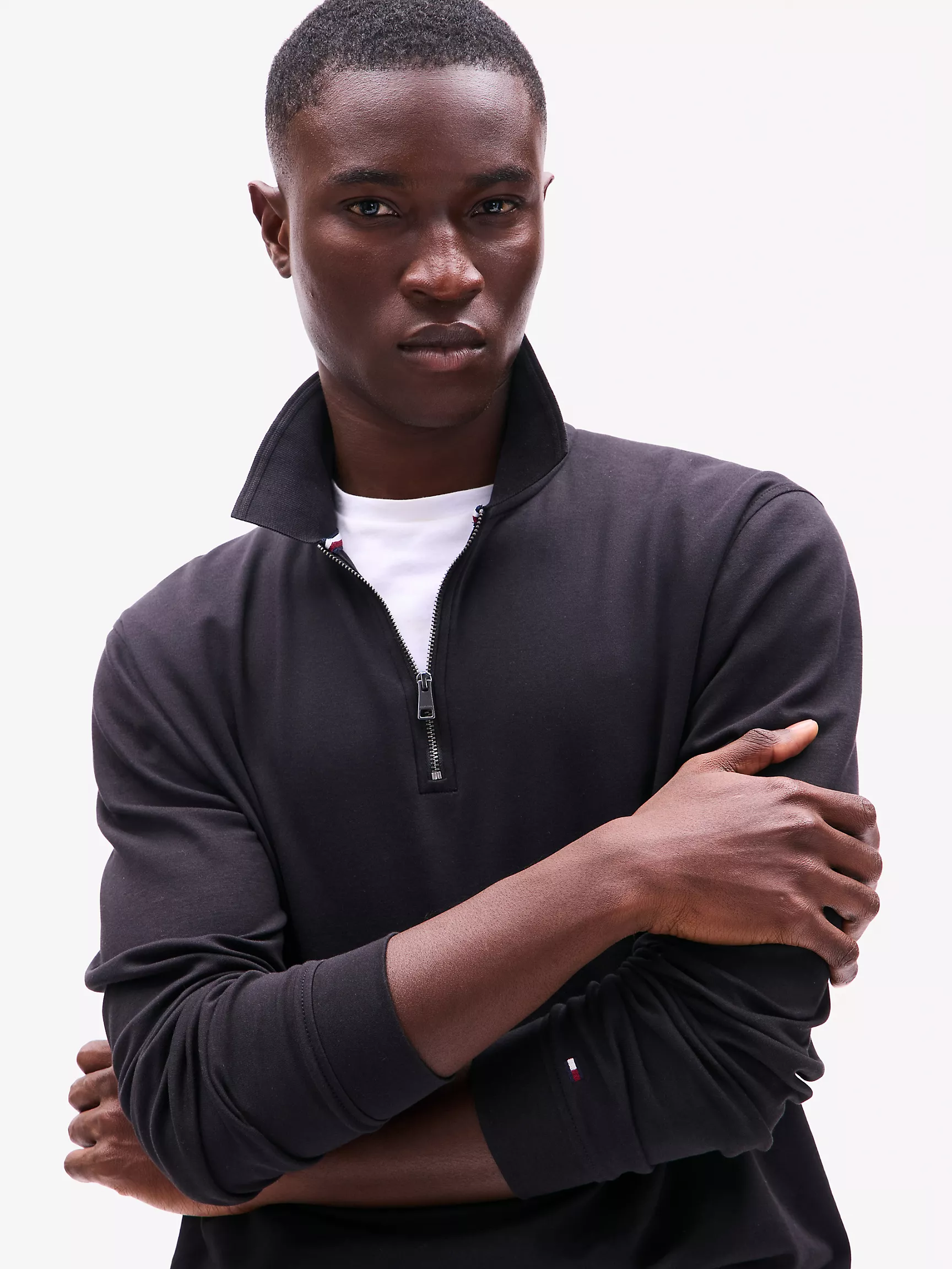 Мужское поло Tommy Hilfiger, Поло стандартного кроя с длинными рукавами и молнией