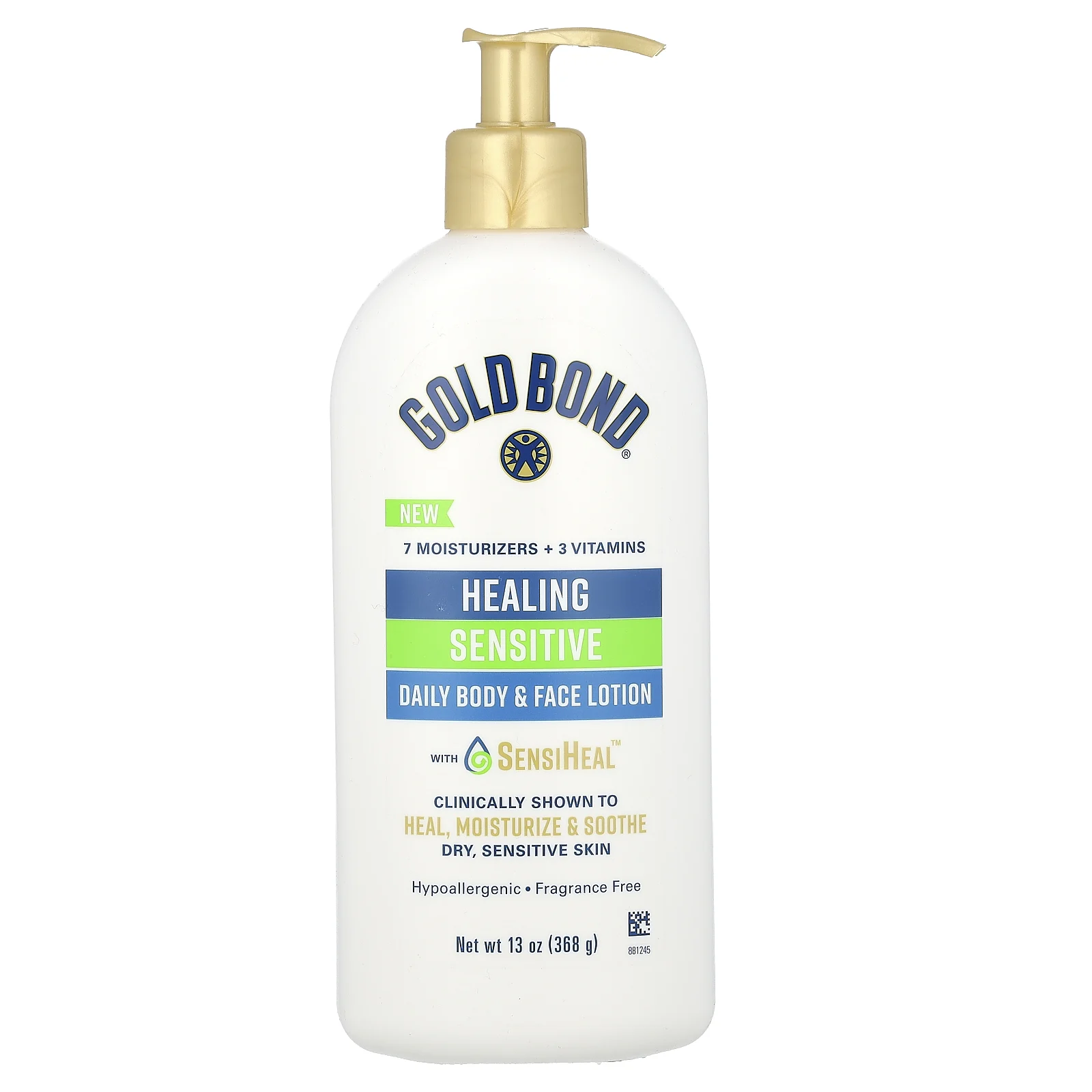 Gold Bond, ежедневный лосьон для тела и лица, чувствительная к сухой коже, без отдушек, 368 г (13 унций)