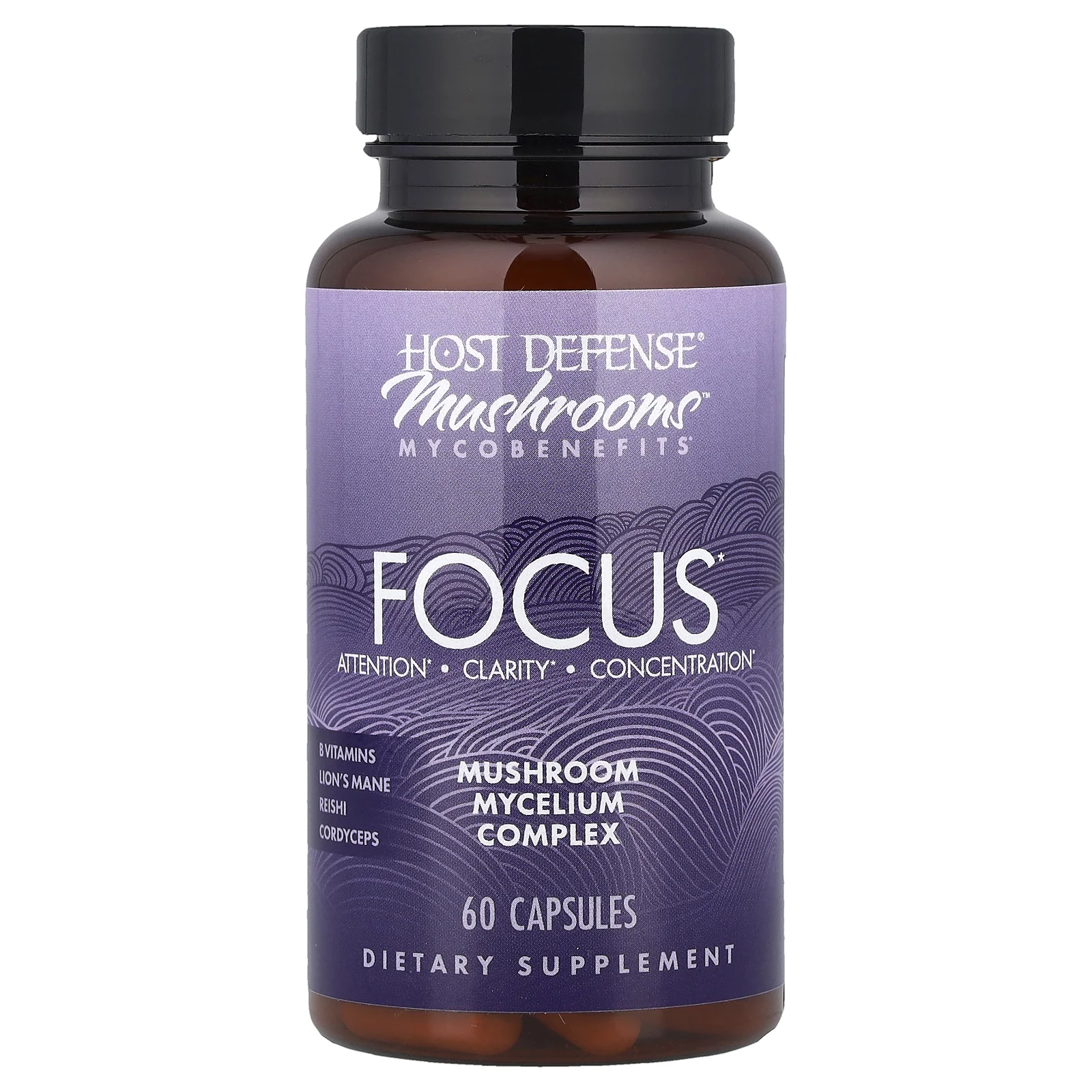 Host Defense, Mushrooms ™ Mycobenefits, Focus, 60 капсул
