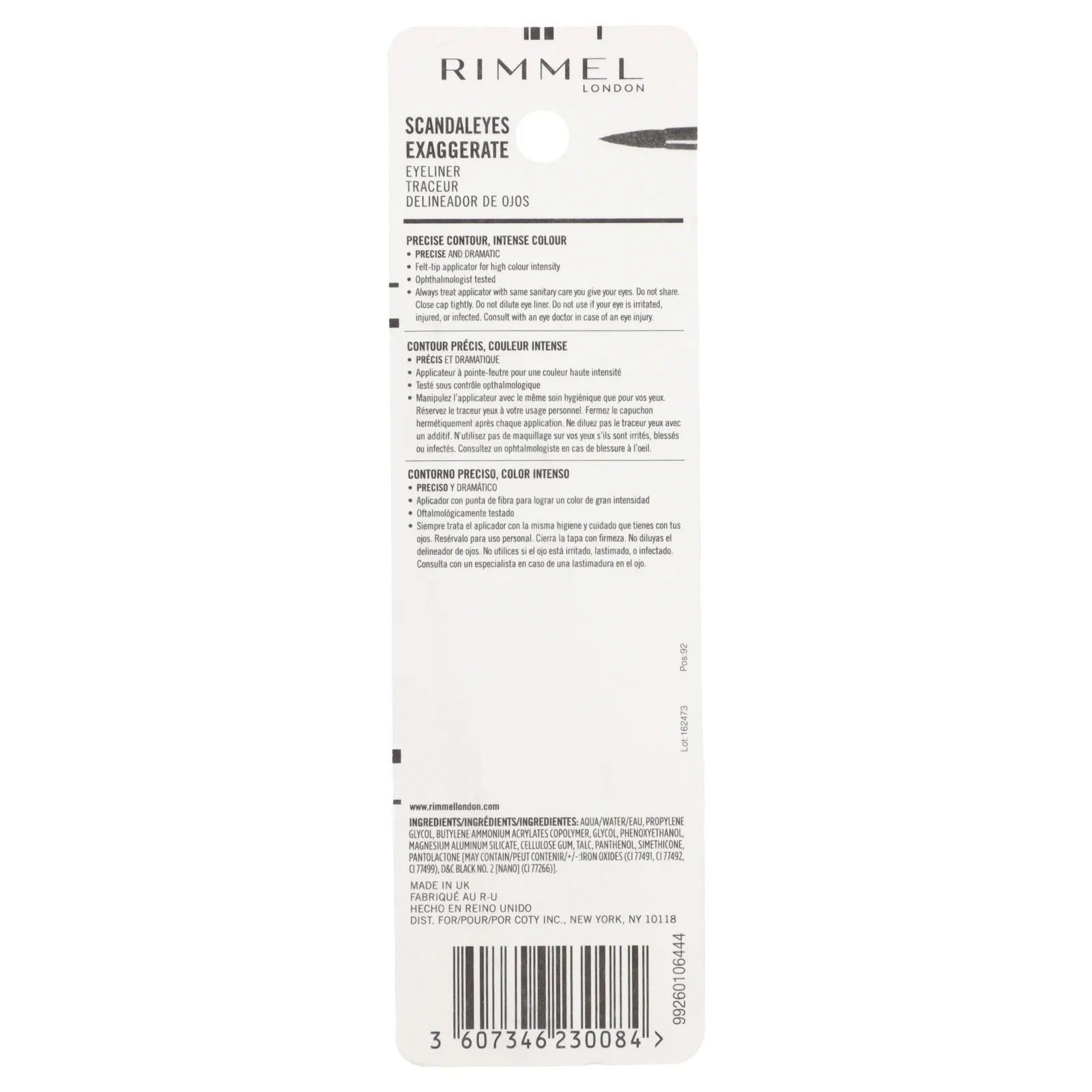 Rimmel London, Skindaleyes, подводка для глаз, 001 черный, 2,5 мл (0,08 жидк. унции)