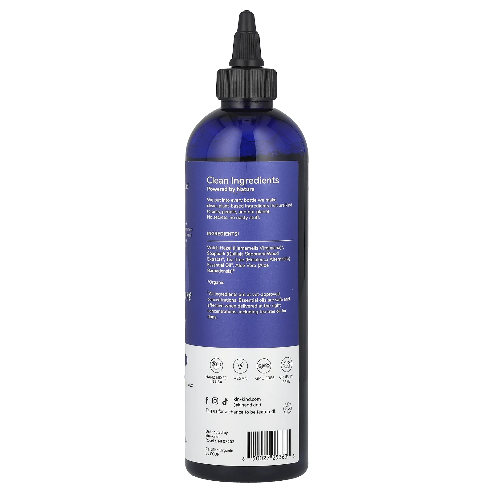 Kin+Kind, Clean Ears, несмываемое средство для собак, 354 мл (12 жидк. унц.)