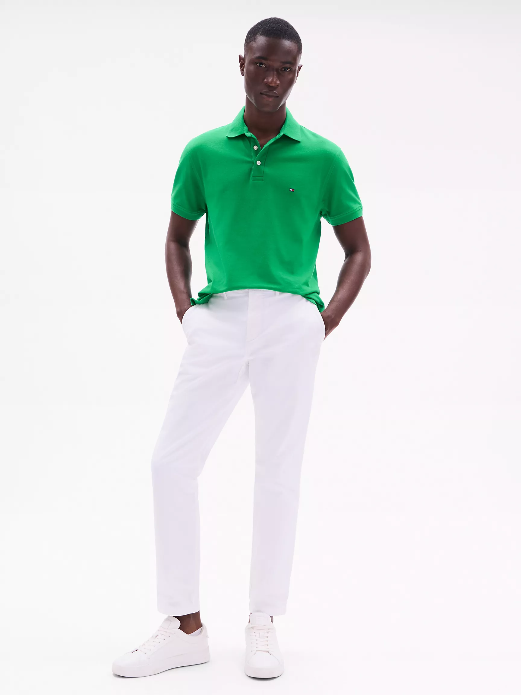 Мужское поло Tommy Hilfiger, Приталенное эластичное поло из пике