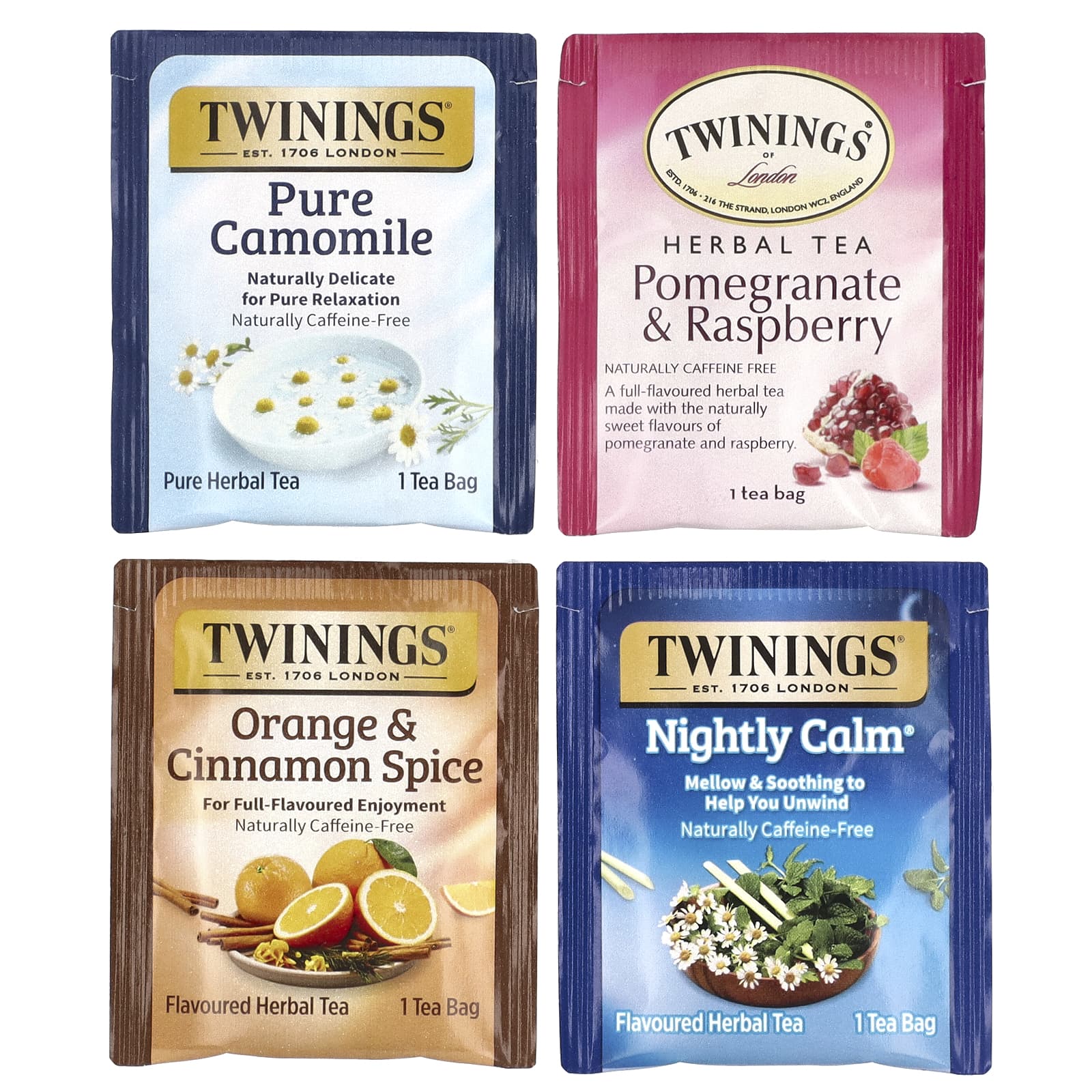 Twinings, Ассорти из травяных чаев, смешанный набор, без кофеина, 20 чайных пакетиков, 34 г (1,23 унции)