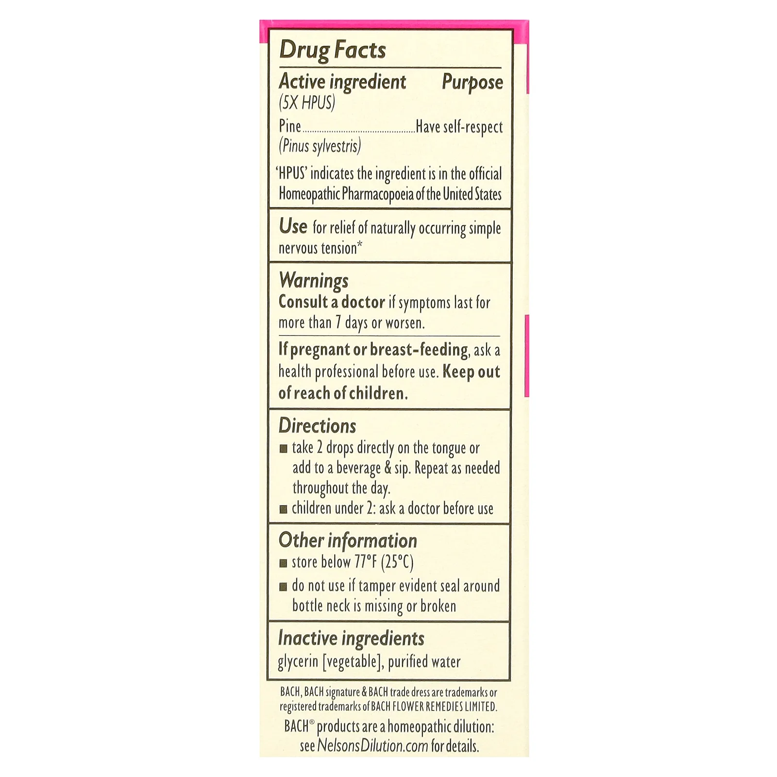 Bach, Original Flower Remedies, сосна, 10 мл (0,35 жидк. унции)