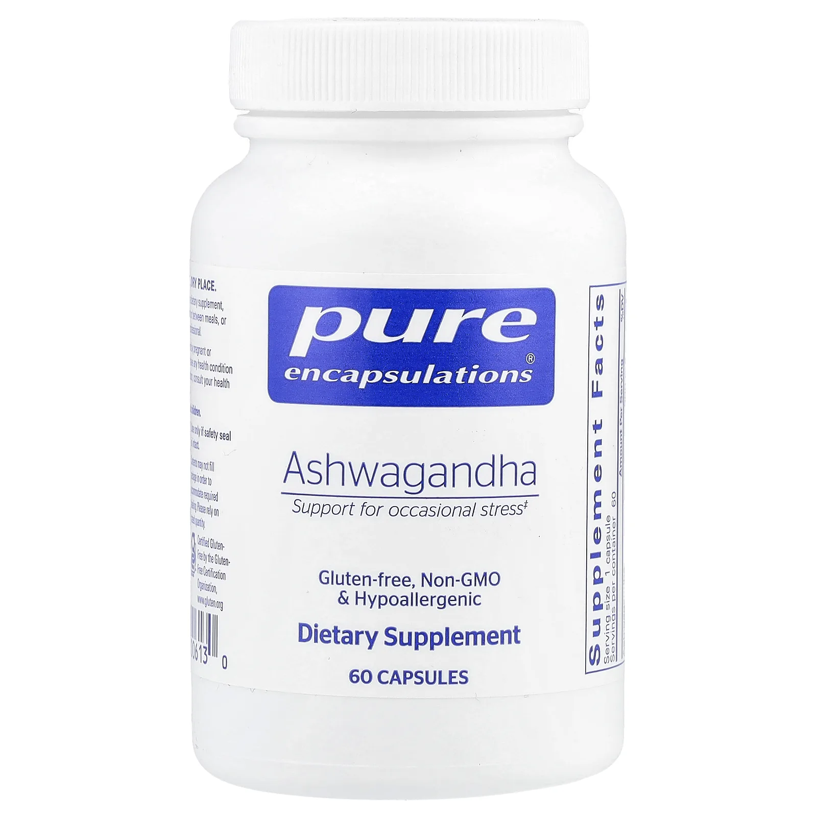 Pure Encapsulations, Ашваганда, 500 мг, 60 капсул