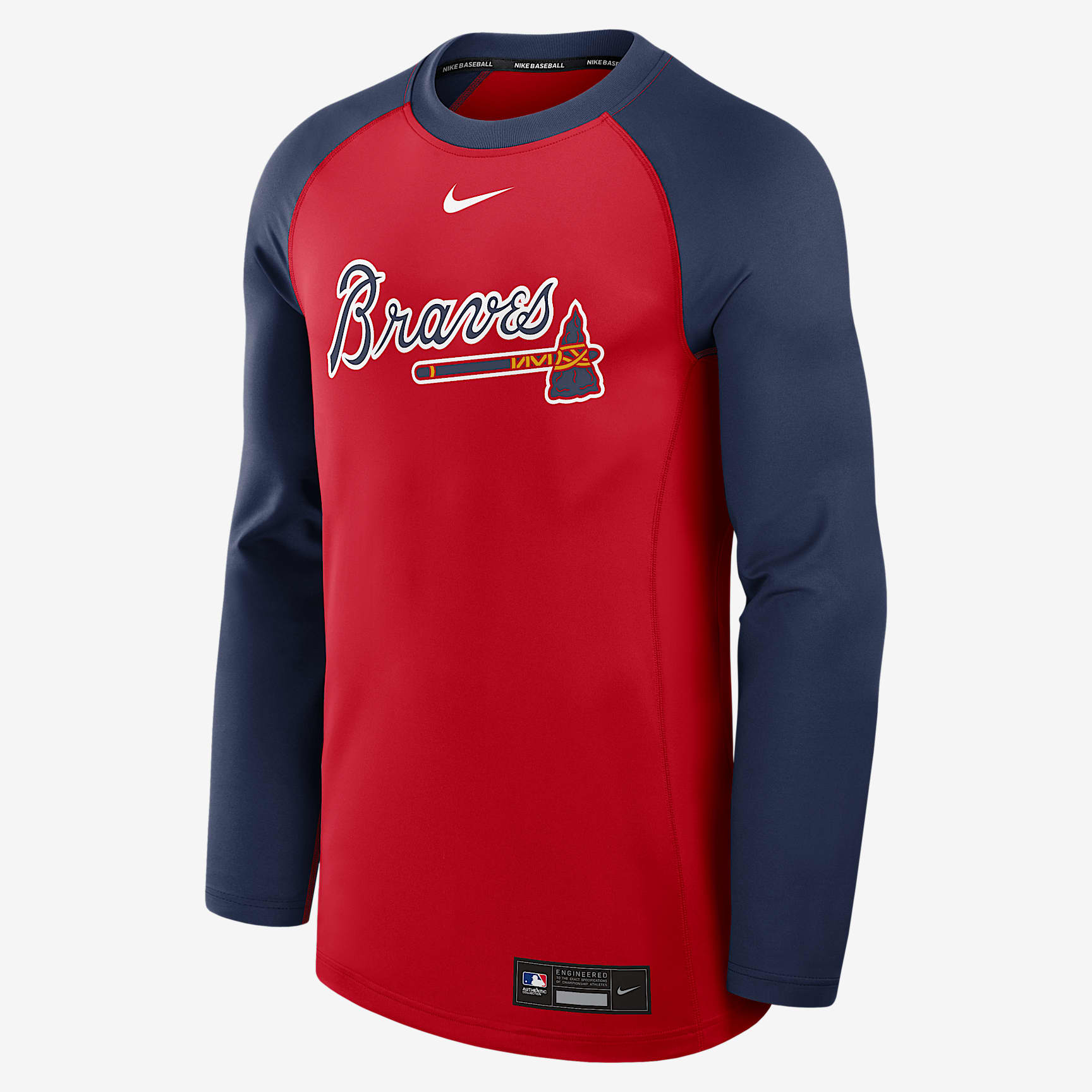 Atlanta Braves Authentic Collection Game Time Men's Nike Dri-FIT MLB Pullover Crew
