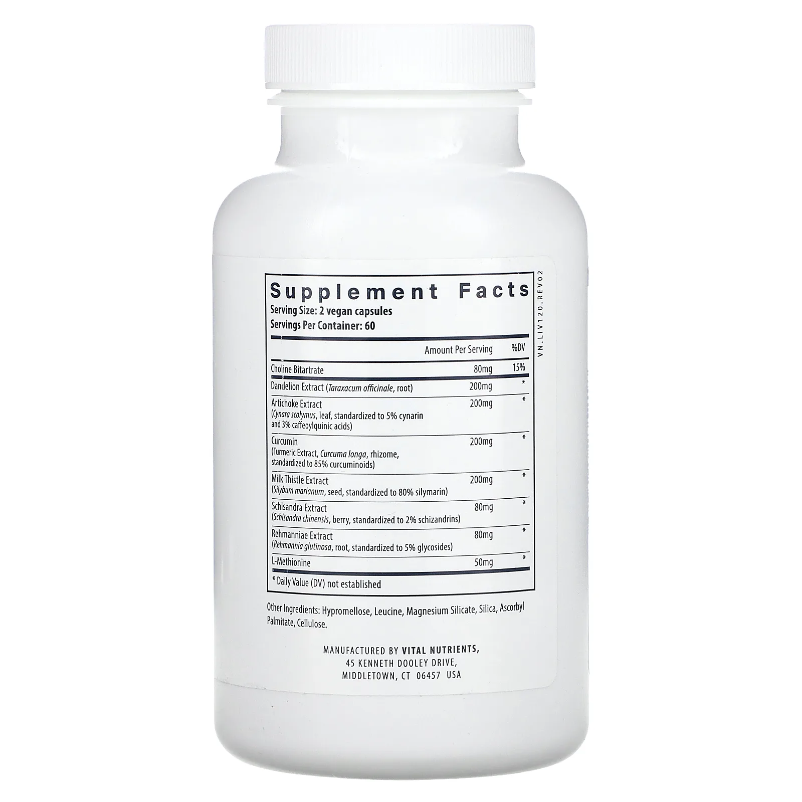 Vital Nutrients, добавка для печени, 120 веганских капсул