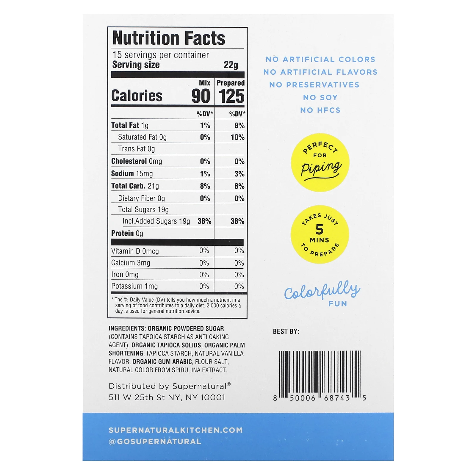 Supernatural Kitchen, Смесь для глазирования, Big Sky Blue, 340 г (12 унций)