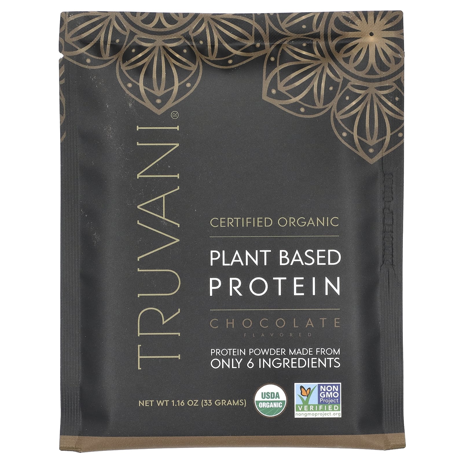 Truvani, Растительный протеиновый порошок, шоколад, 10 пакетиков по 33 г (1,16 унции)
