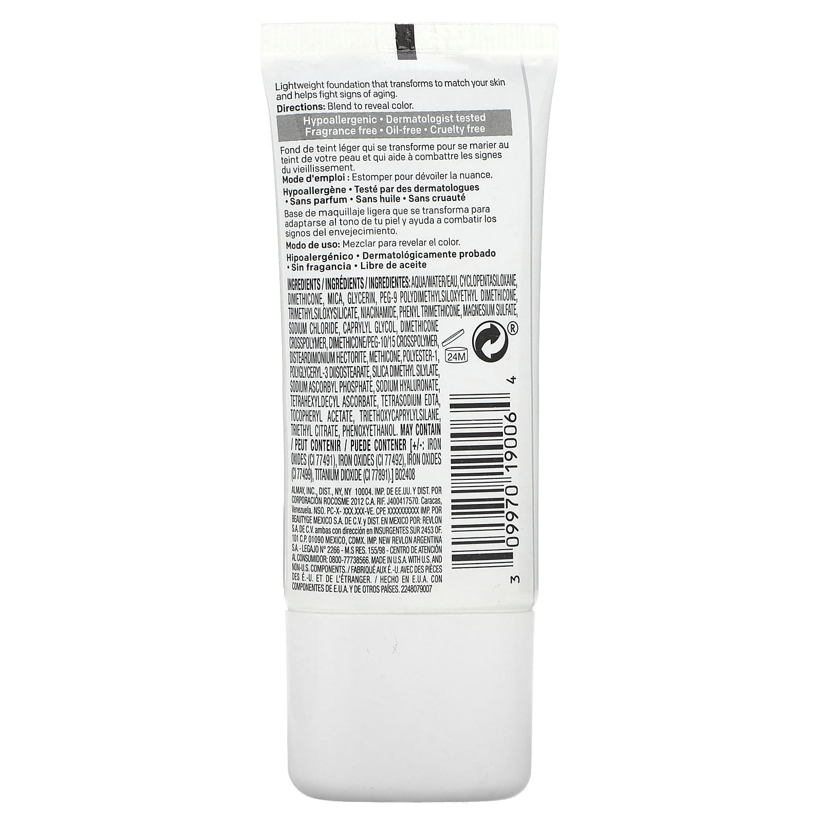 Almay, тональный крем Ageless Smart Shade, оттенок 600 бронзовый, 30 мл (1 жидк. унция)