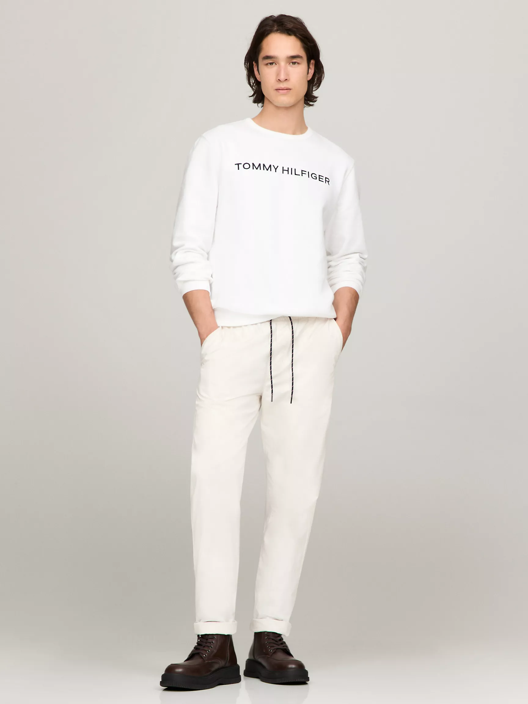 Мужская толстовка Tommy Hilfiger, Свитшот с вышитым логотипом Hilfiger Icon