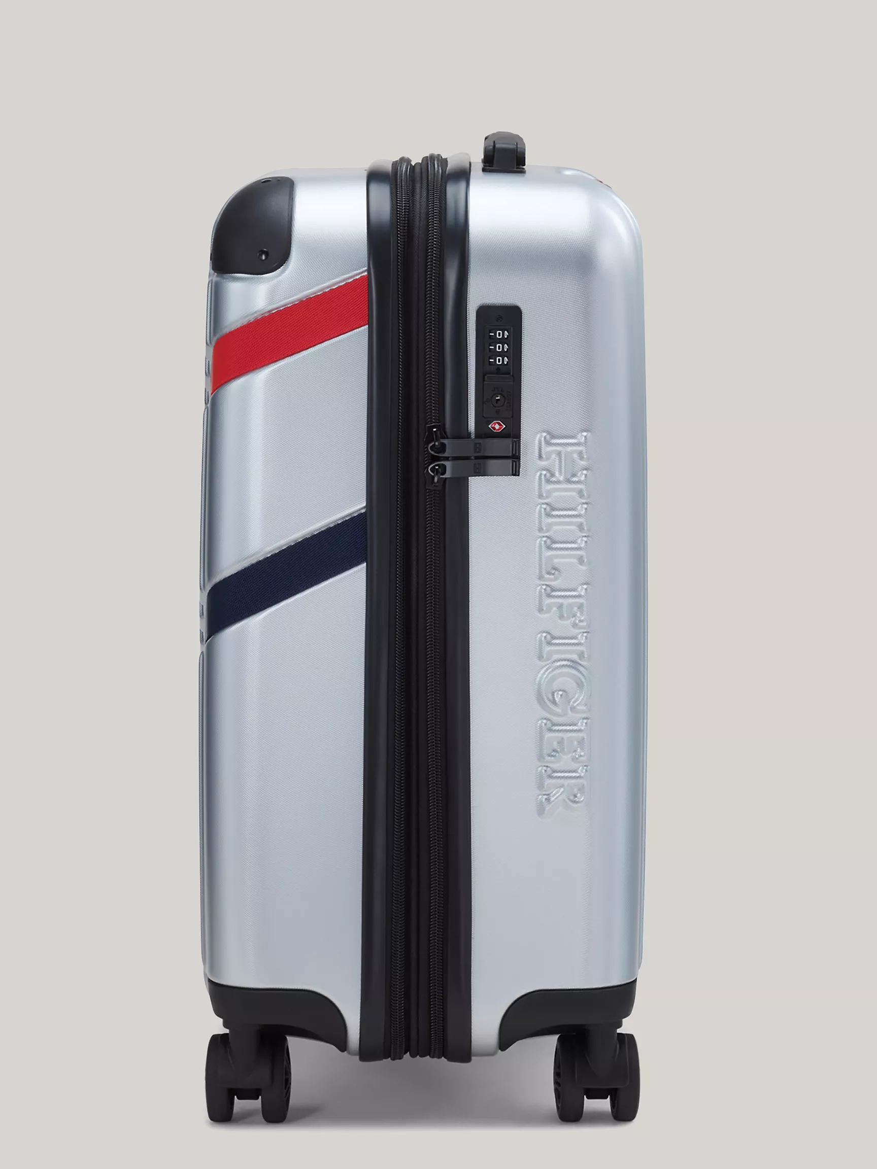 Чемодан Томми Хилфигер, Полосатый жесткий чемодан на колесах (21 дюйм)