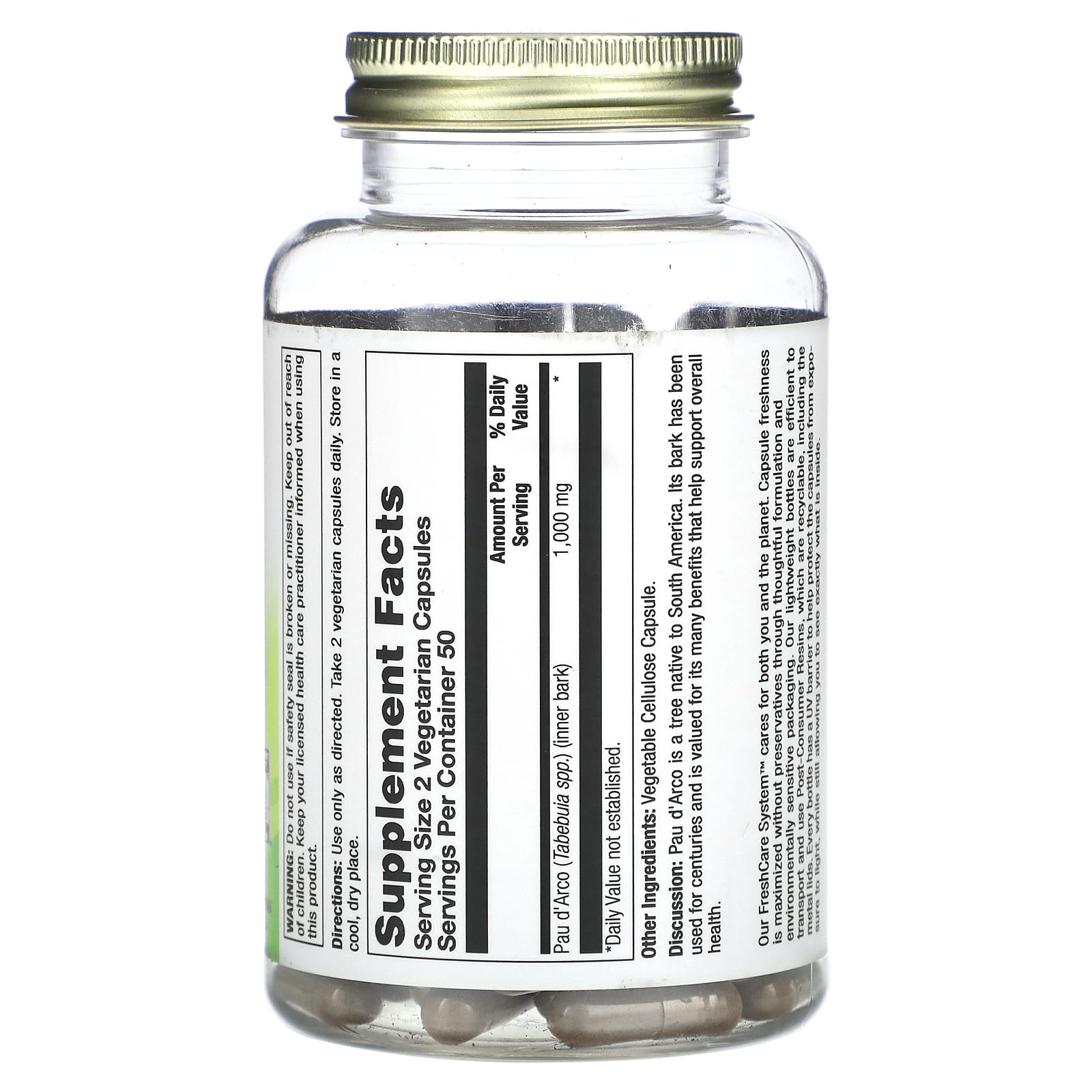 Nature's Herbs, кора муравьиного дерева, 1000 мг, 100 вегетарианских капсул (500 мг в 1 капсуле)