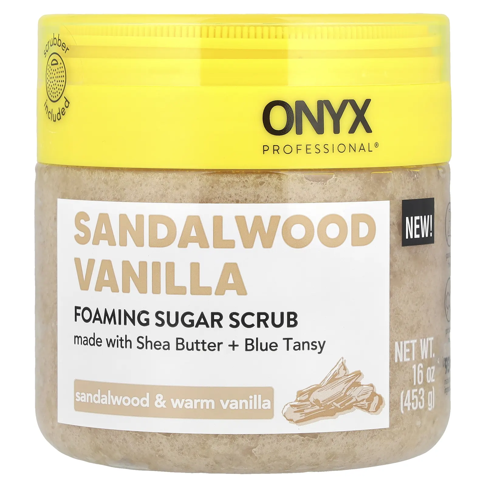 Onyx Professional, Sandalwood Vanilla, пенистый сахарный скраб, сандаловое дерево и теплая ваниль, 453 г (16 унций)