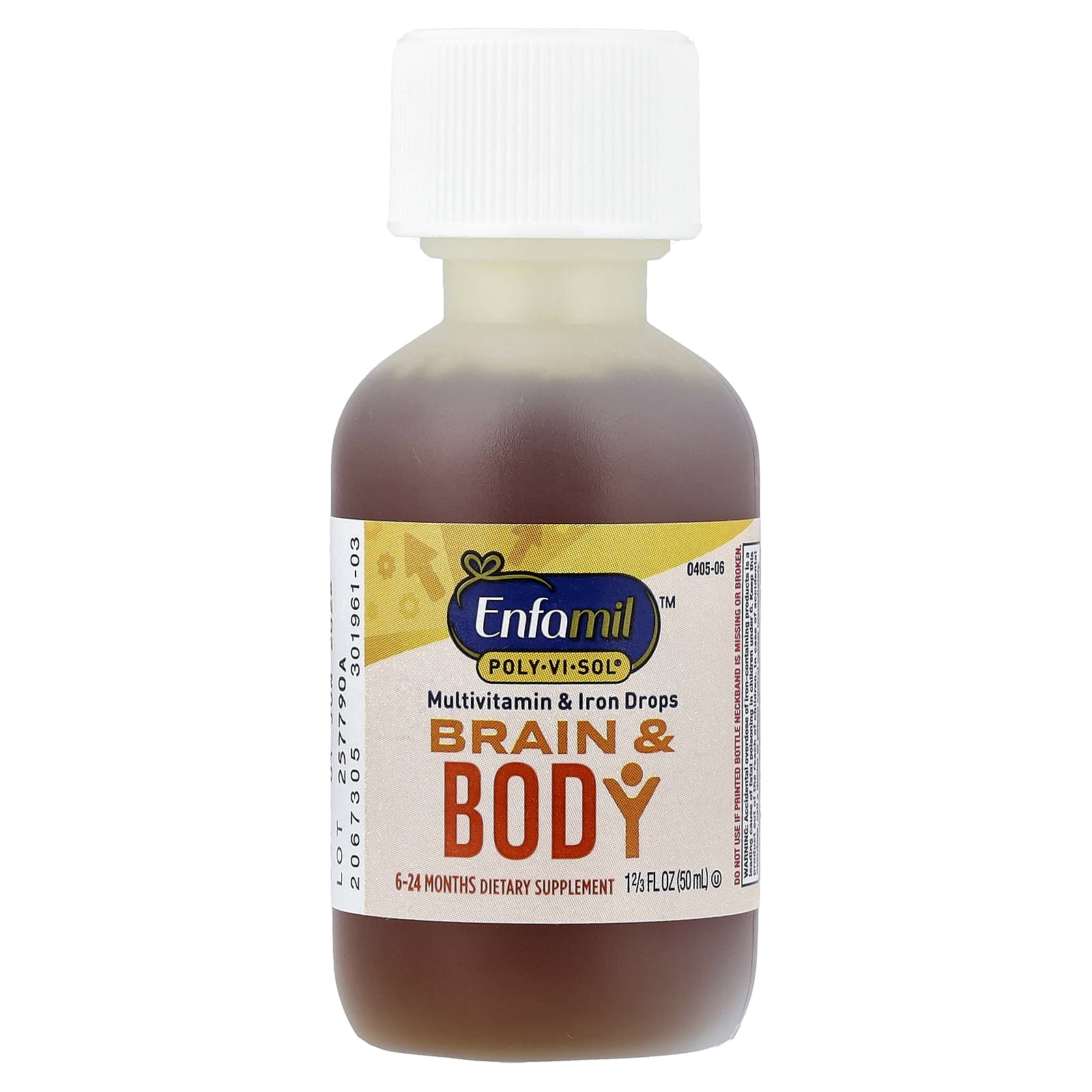 Enfamil, Poly · Vi · Sol®, Brain & Body, мультивитамины и железо, капли, от 6 до 24 месяцев, 50 мл (1 2/3 жидк. унц.)