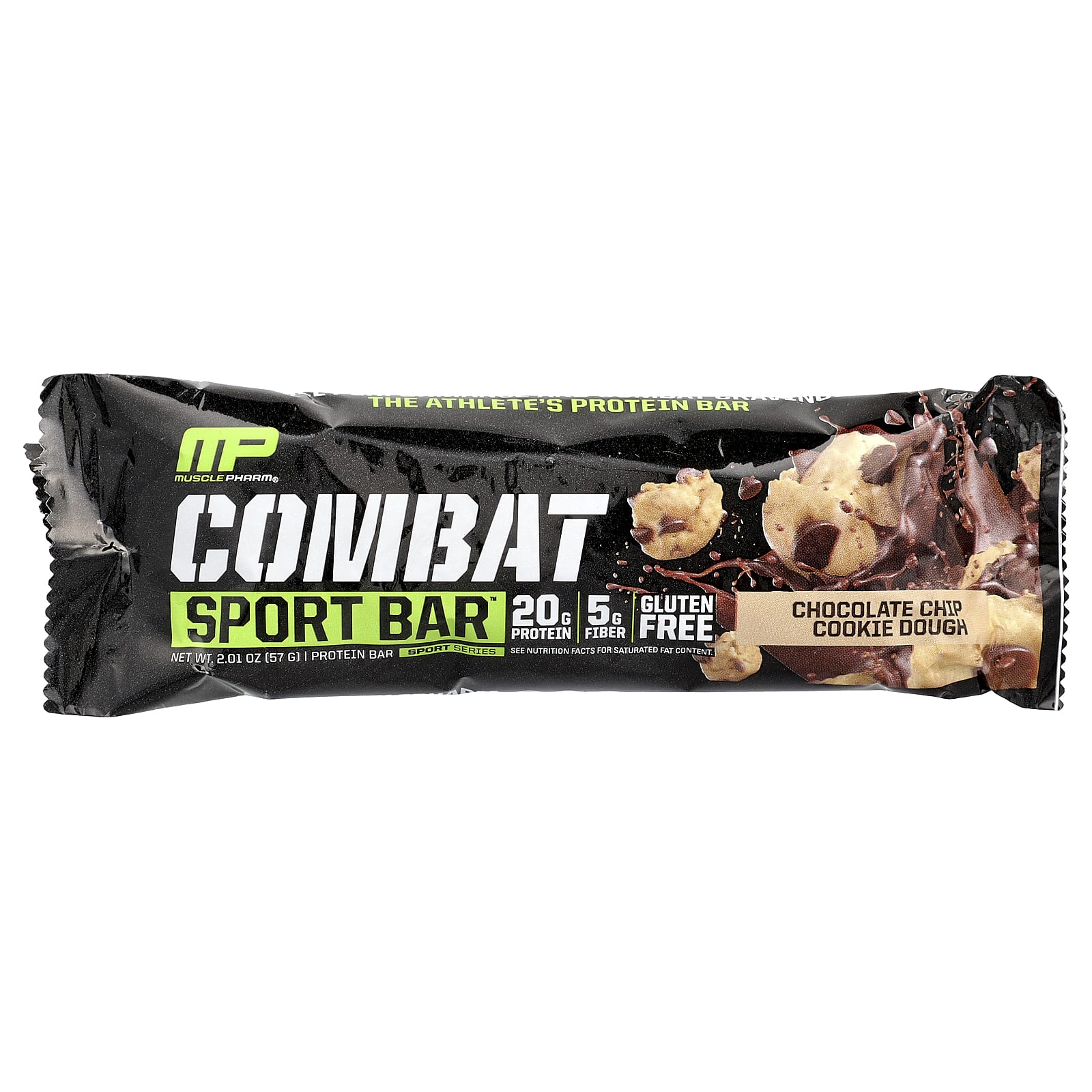 MusclePharm, Протеиновый батончик Combat Ready ™, тесто для шоколадного печенья, 4 батончика, 57 г (2,01 унции)