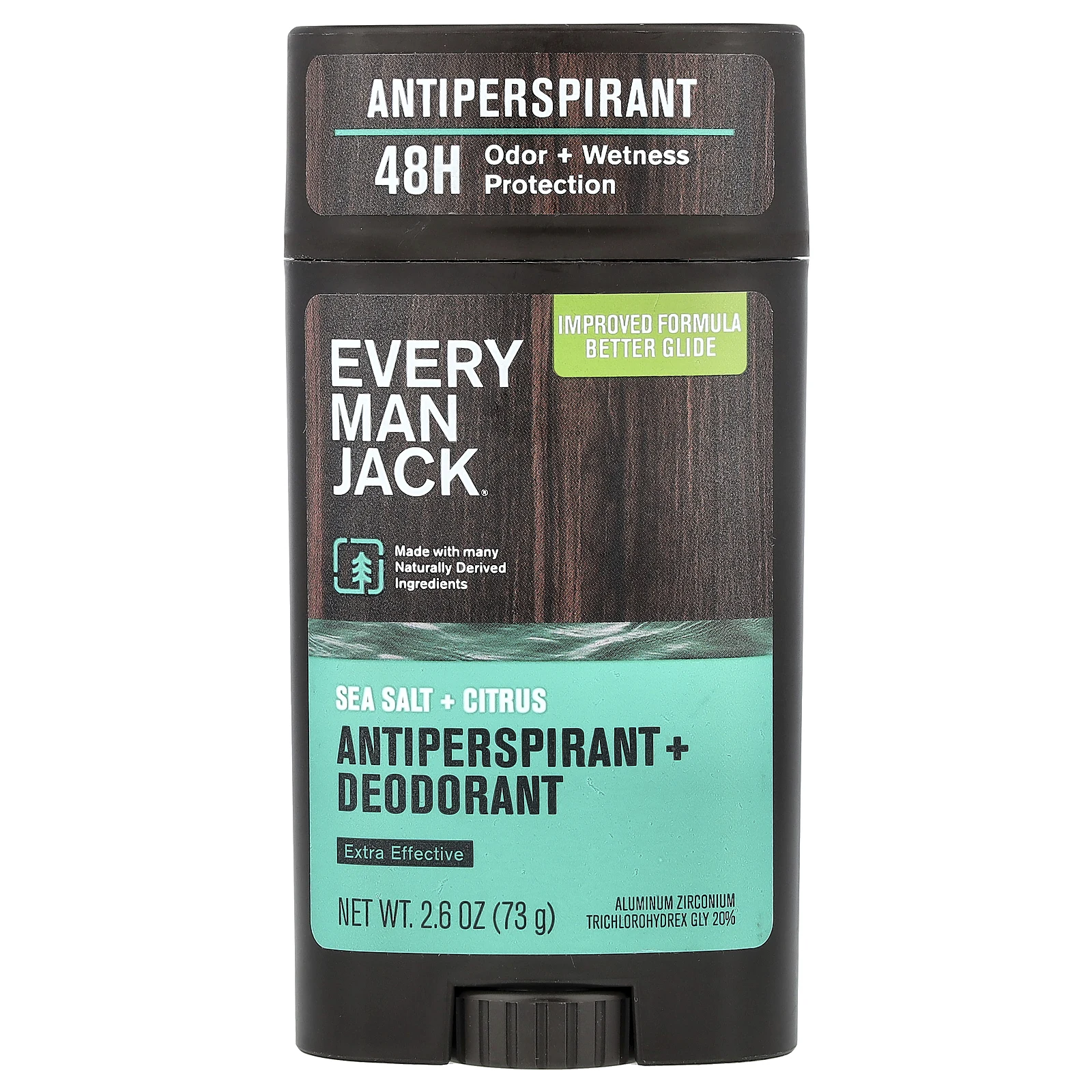 Every Man Jack, дезодорант-антиперспирант, морская соль и цитрус, 73 г (2,6 унции)