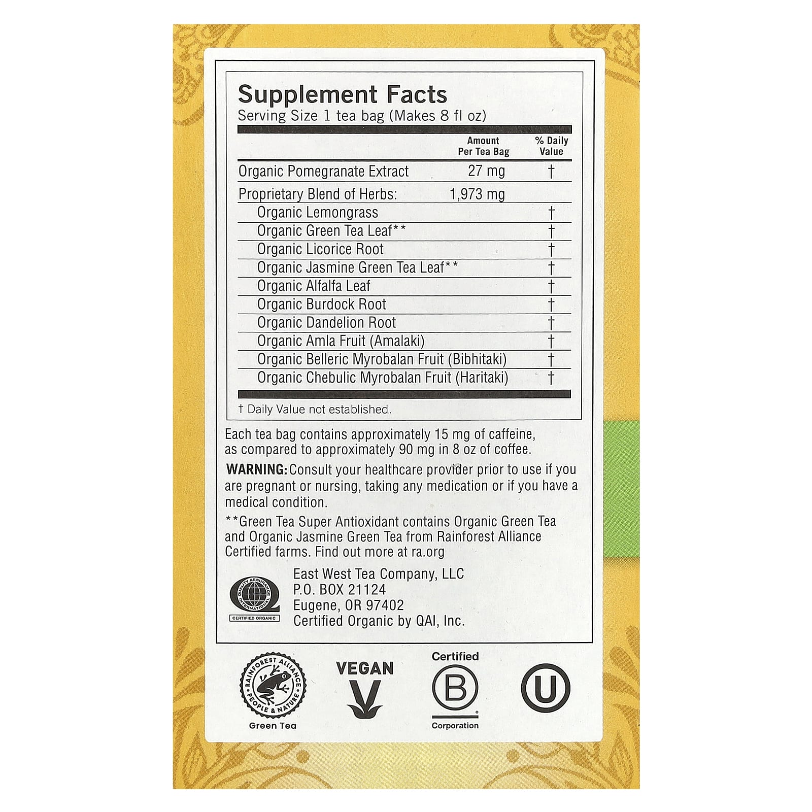 Yogi Tea, мощный антиоксидант зеленого чая, 16 чайных пакетиков, 32 г (1,12 унции)