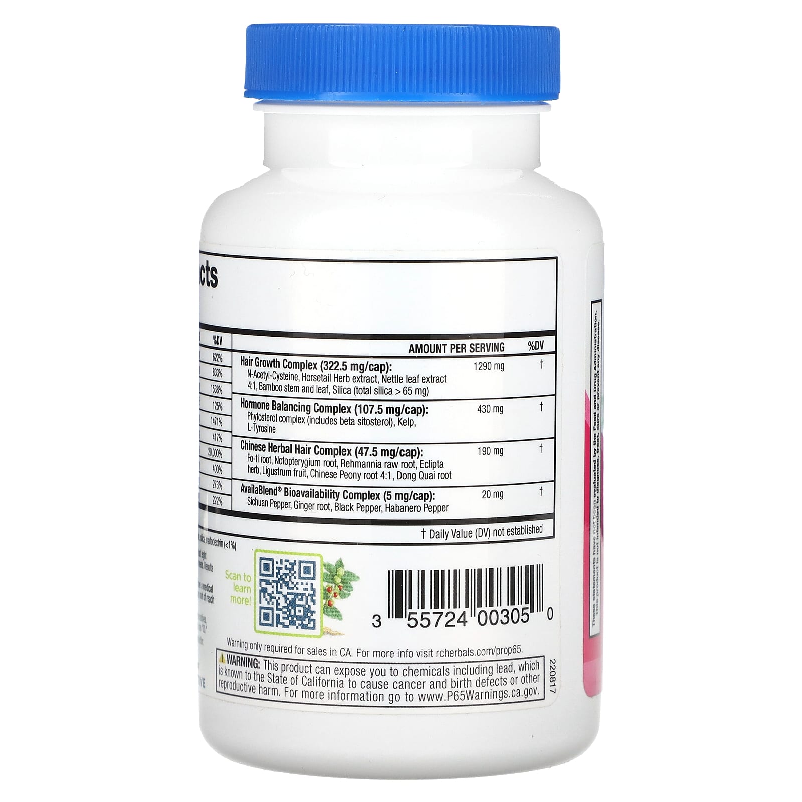 RidgeCrest Herbals, Hair ReVive, добавка для здоровья волос, 120 капсул