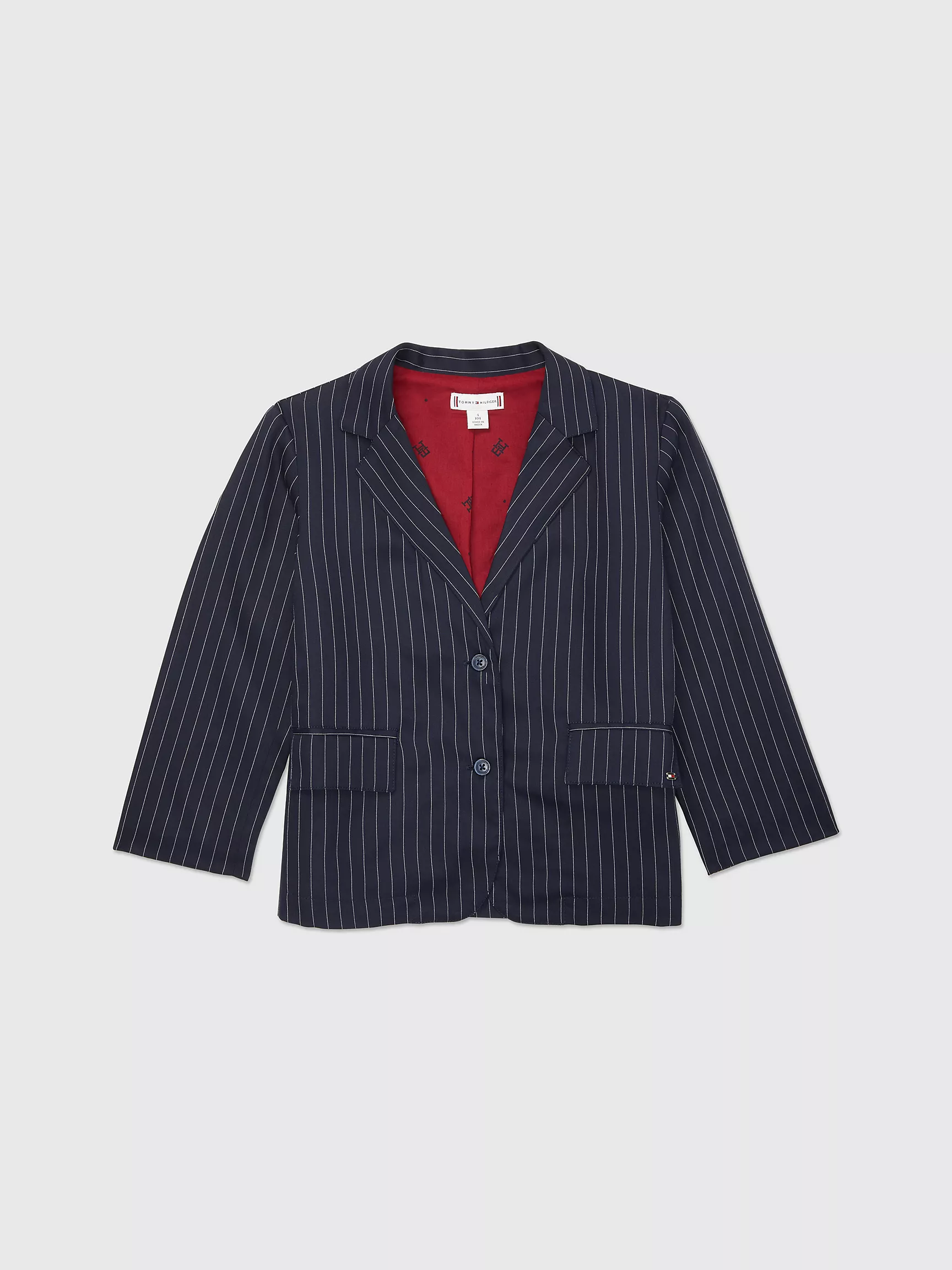 Блейзер для девочек Tommy Hilfiger, Детский пиджак в тонкую полоску с логотипом TH Monogram