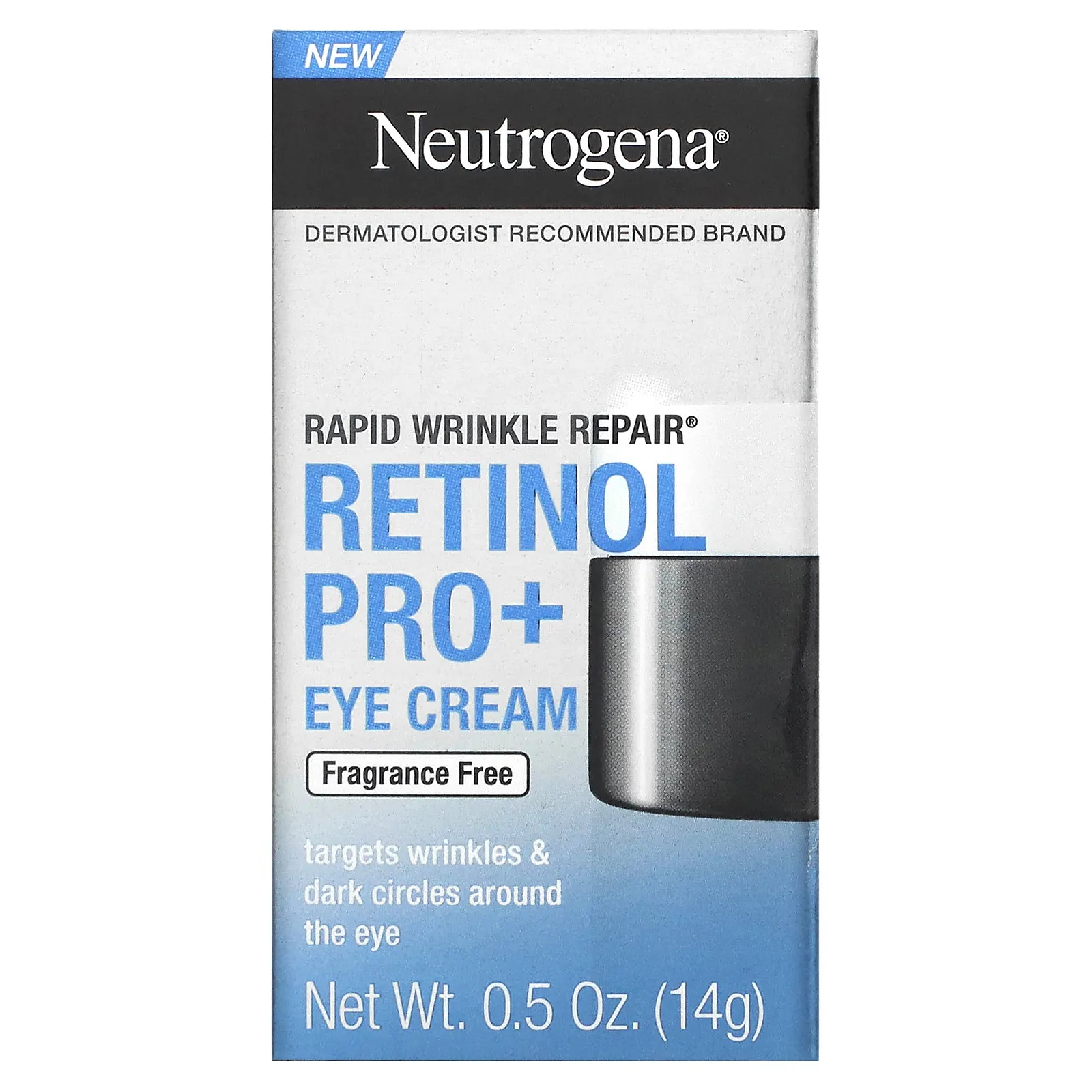 Neutrogena, Rapid Wrinkle Repair, крем для кожи вокруг глаз с ретинолом, без отдушек, 14 г (0,5 унции)