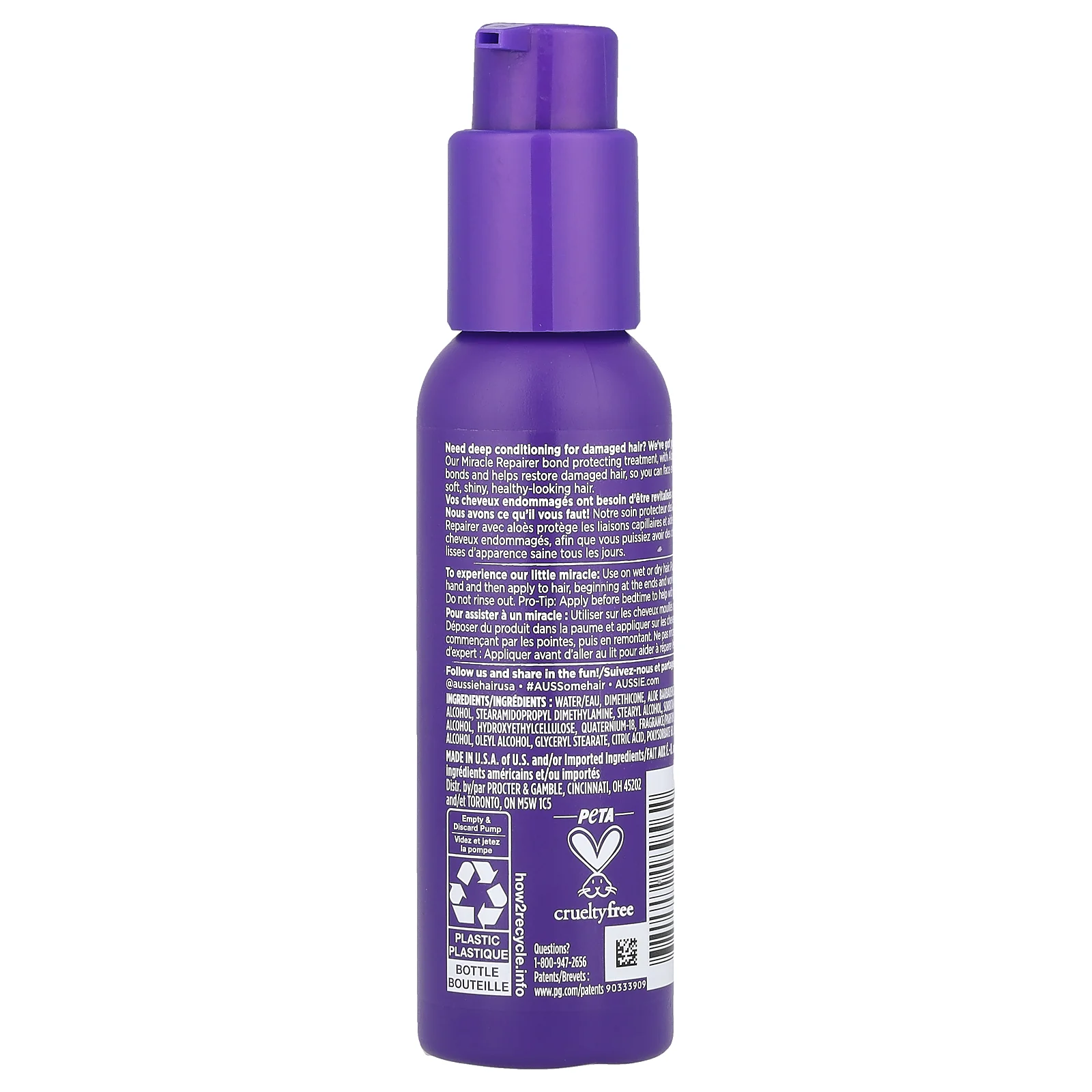 Aussie, Miracle Repairer, сыворотка для защиты облигаций с алоэ, 95 мл (3,2 жидк. Унции)