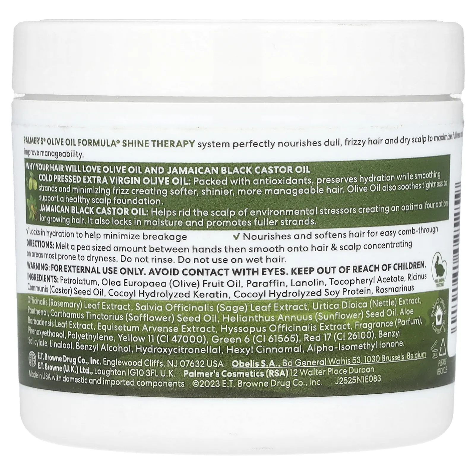 Palmer's, Формула оливкового масла с витамином E, Shine Therapy Gro Therapy, 150 г (5,25 унции)