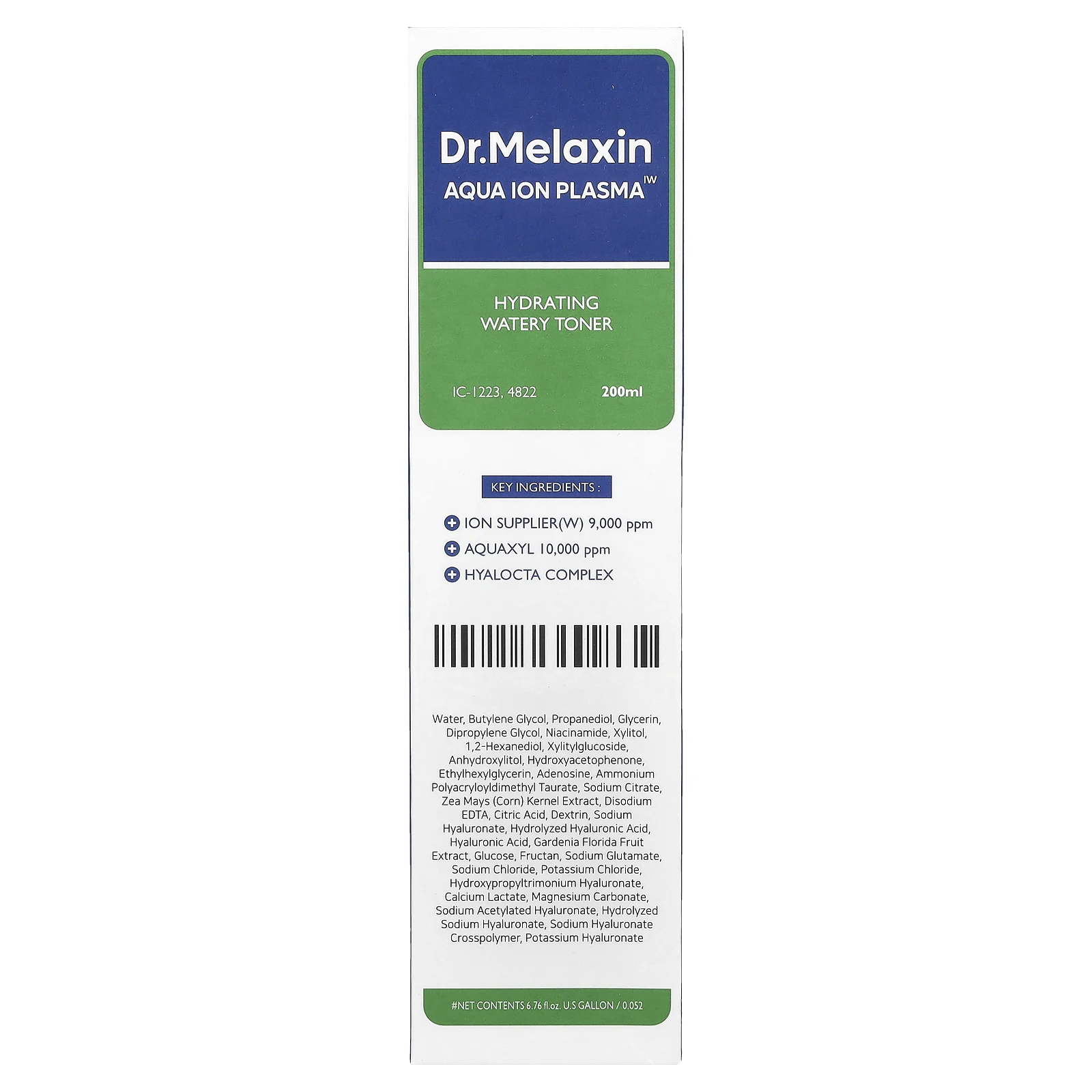 Dr.Melaxin, Aqua Ion Plasma, увлажняющий водянистый тоник, 200 мл (6,76 жидк. Унции)