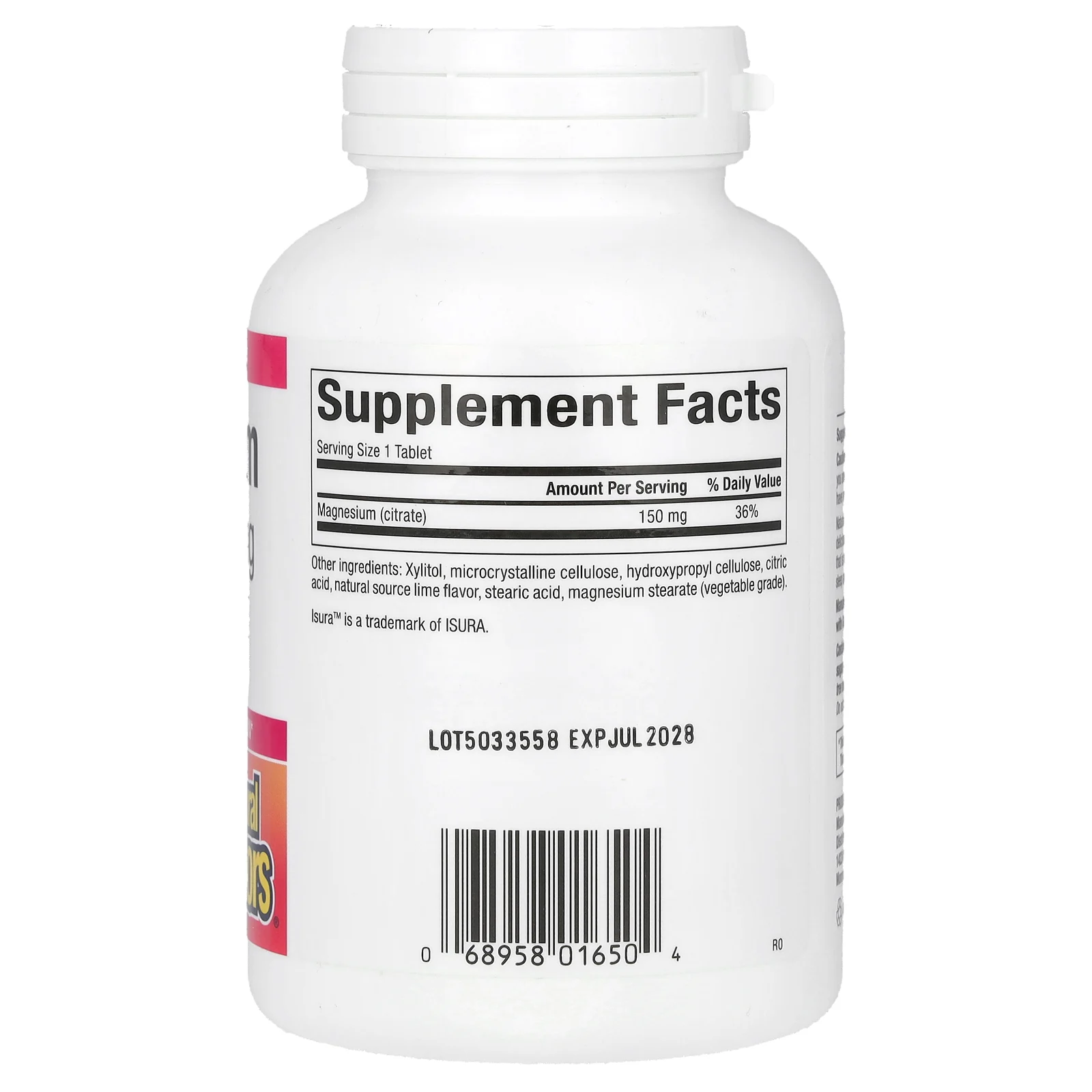 Natural Factors, цитрат магния, лайм, 150 мг, 60 жевательных таблеток