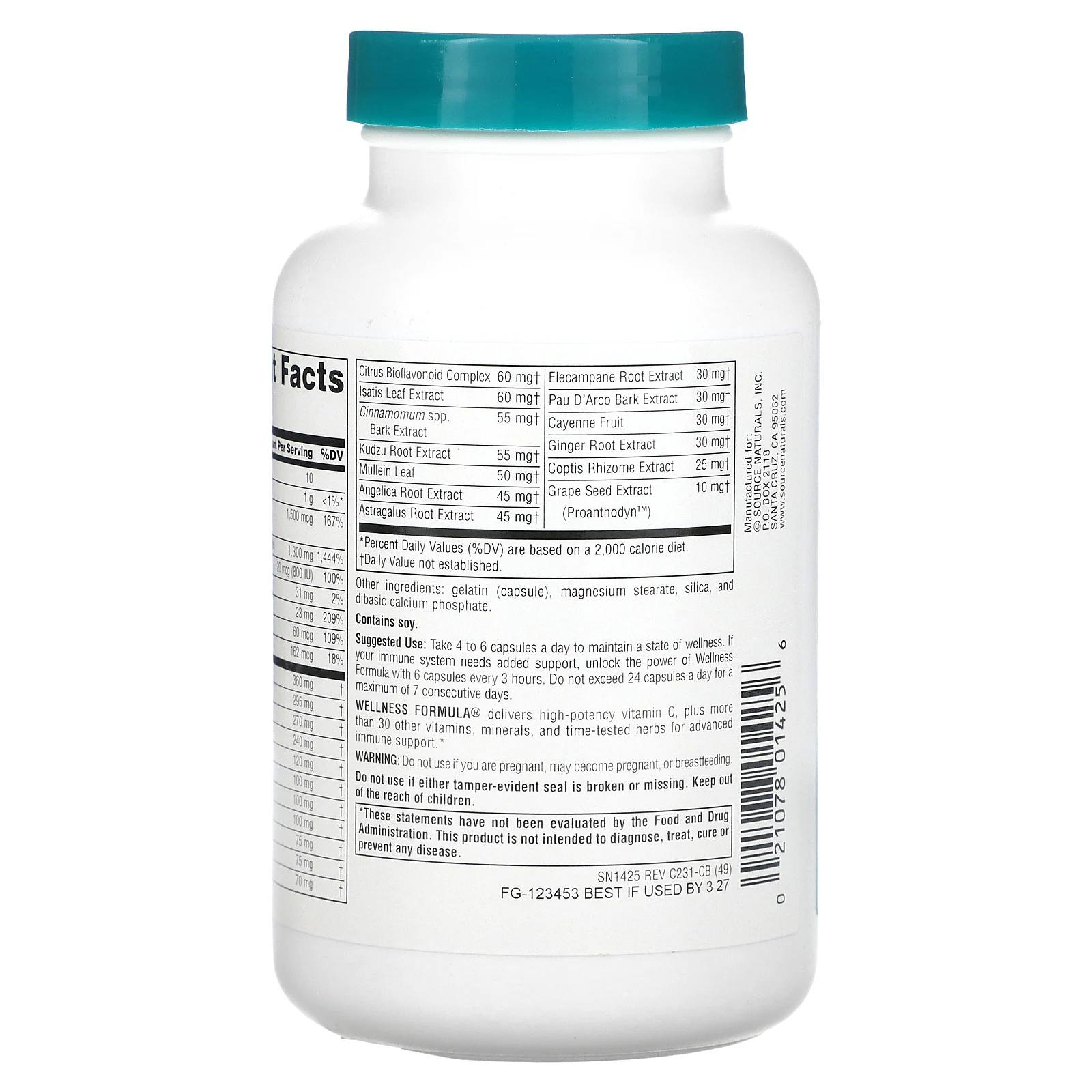 Source Naturals, Wellness Formula, улучшенная иммунная поддержка, 120 капсул