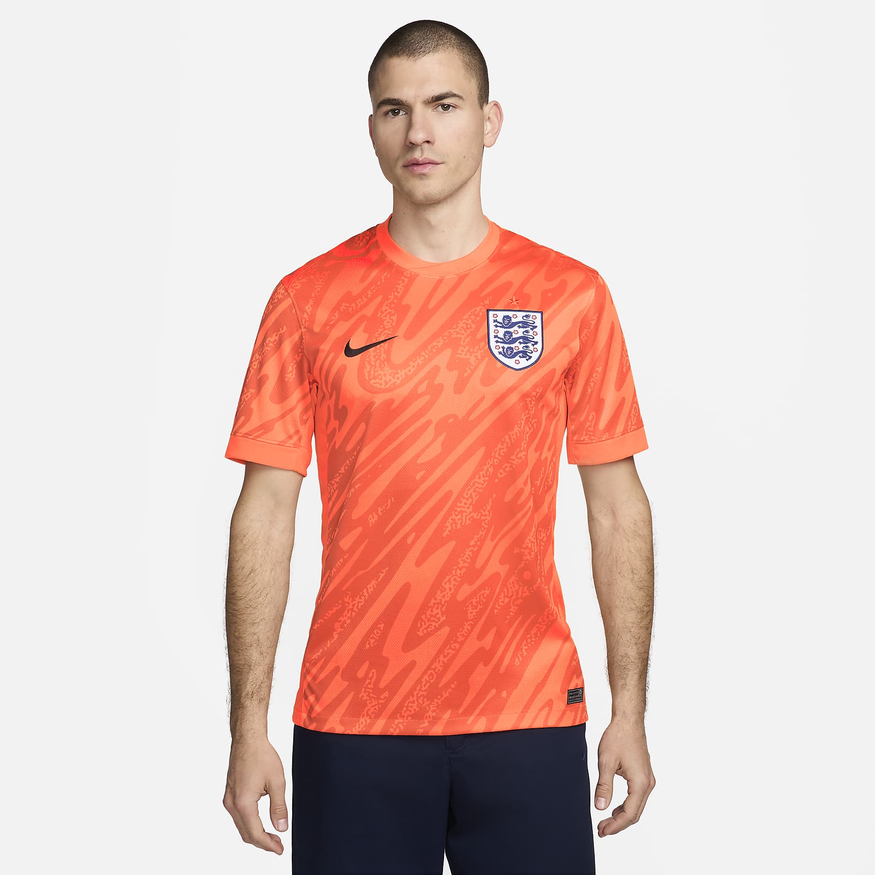 England (Men's Team) 2024/25 Stadium Goalkeeper Men's Nike Dri-FIT Soccer Replica Short-Sleeve Jersey