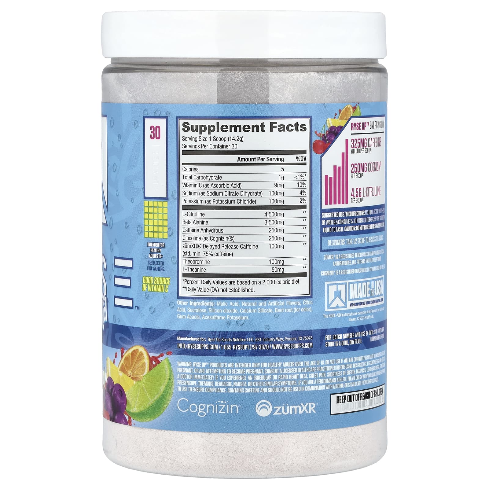 RYSE, Loaded Pre, тропический пунш Kool-Aid ™, 426 г (15 унций)