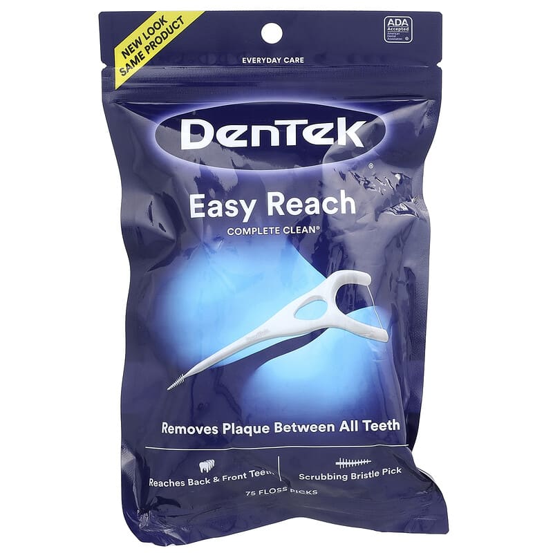 DenTek, Complete Clean, легкие зубочистки, жидкость для полоскания рта, 75 зубочисток