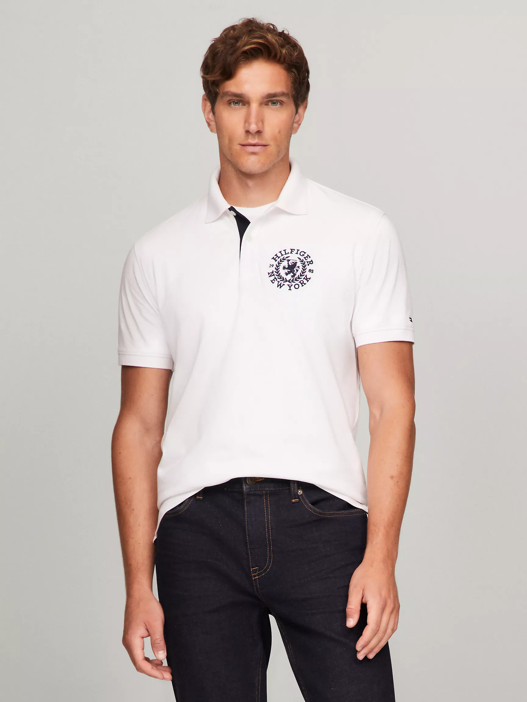 Мужское поло Tommy Hilfiger, Поло стандартного кроя с вышитым логотипом Heritage