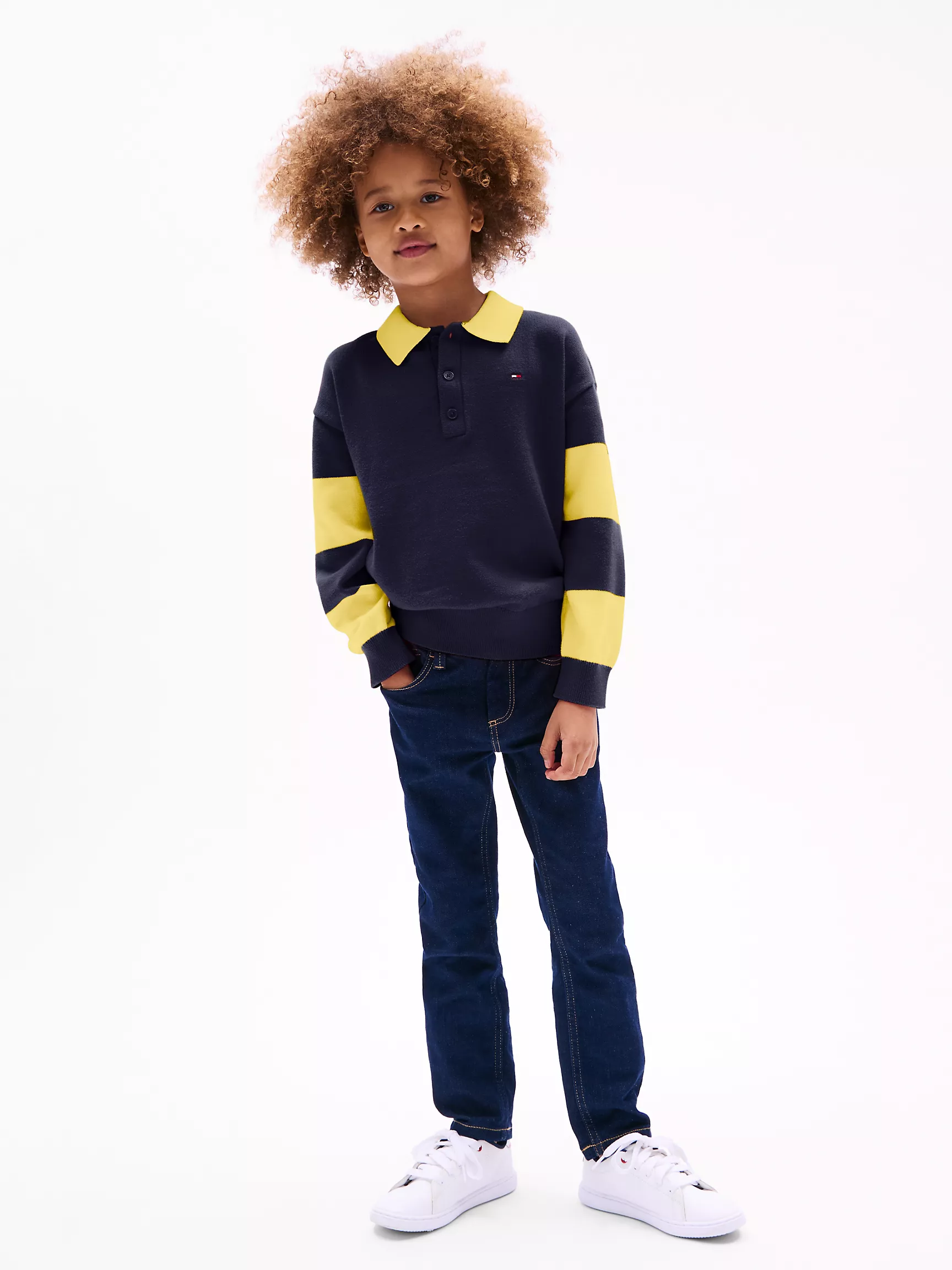 Свитер для мальчика Tommy Hilfiger, Детский свитер в полоску в стиле регби