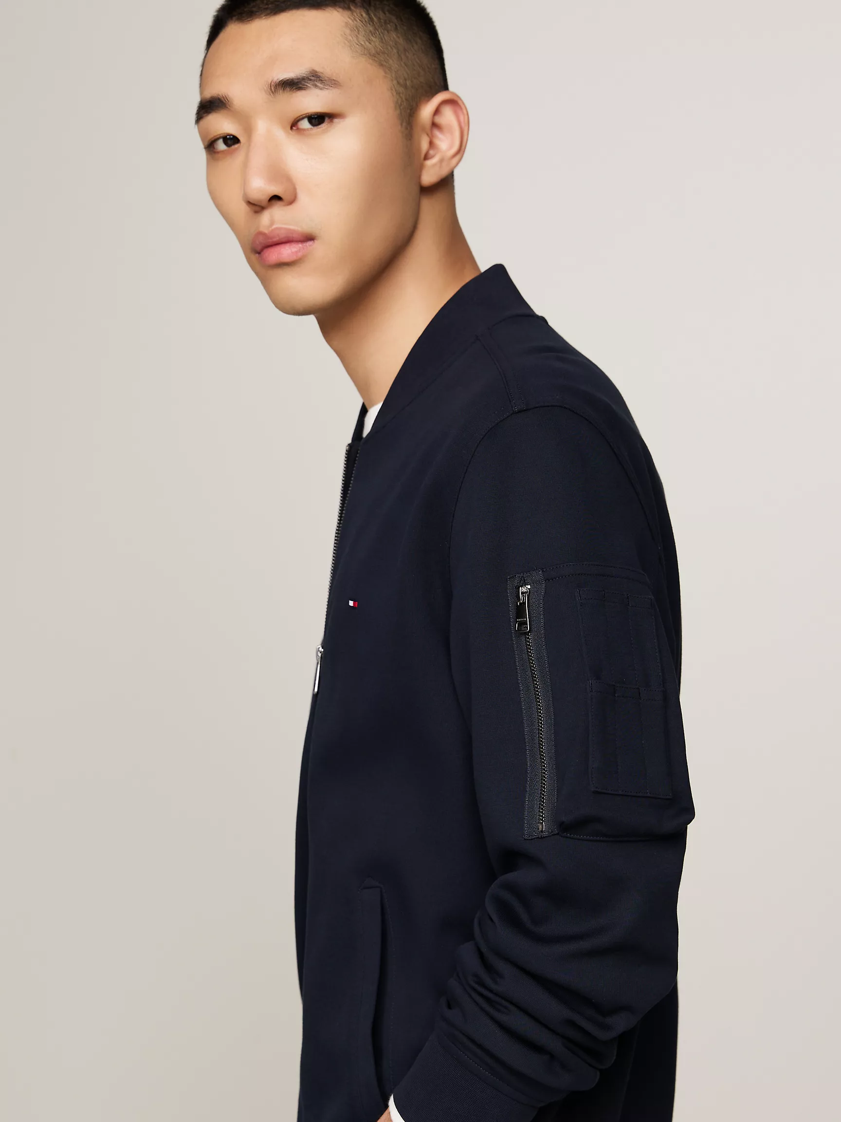 Мужская толстовка Tommy Hilfiger, Свитшот из трикотажа scuba на молнии