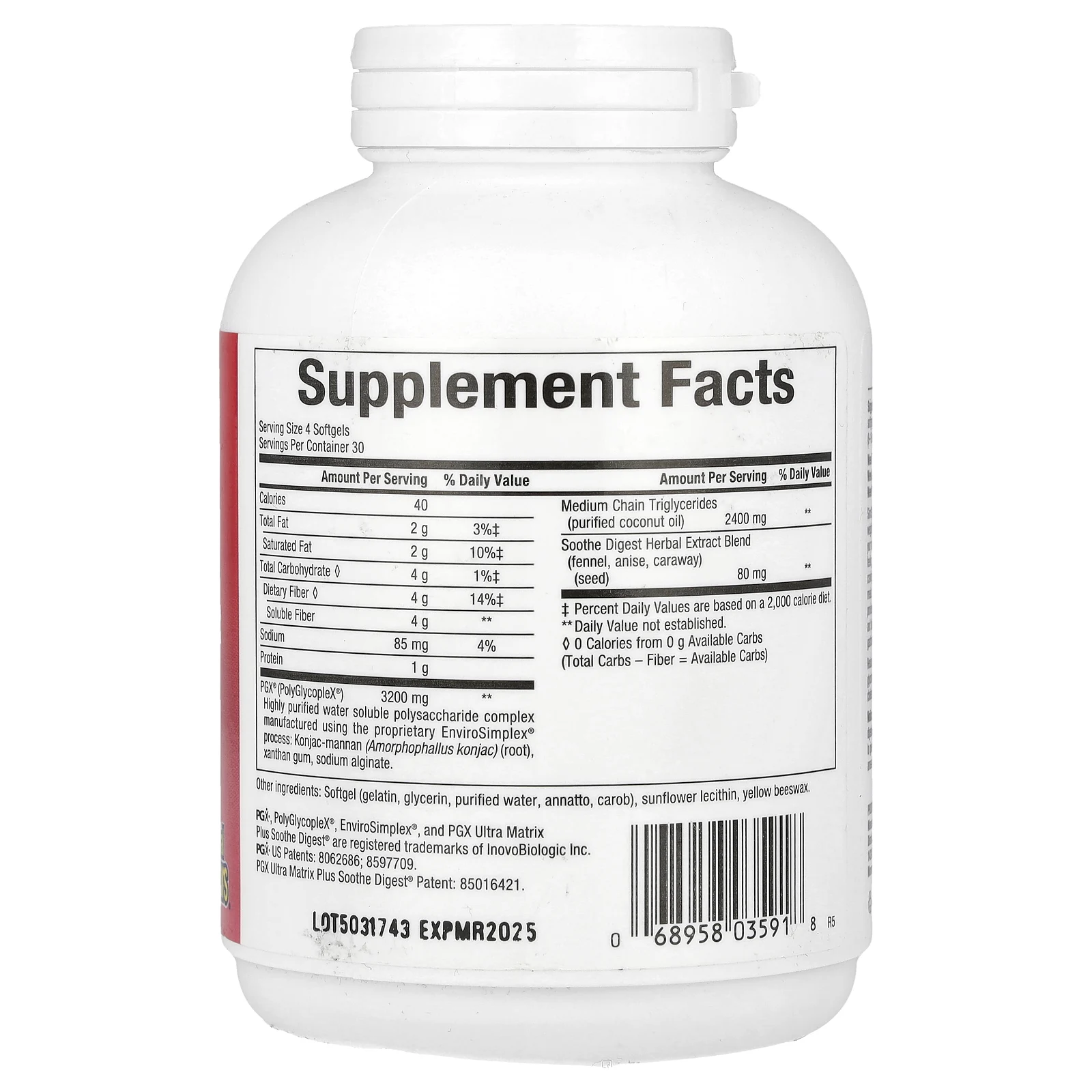 Natural Factors, SlimStyles PG X, Ultra Matrix Plus, Soothe Digest, 820 мг, 120 капсул