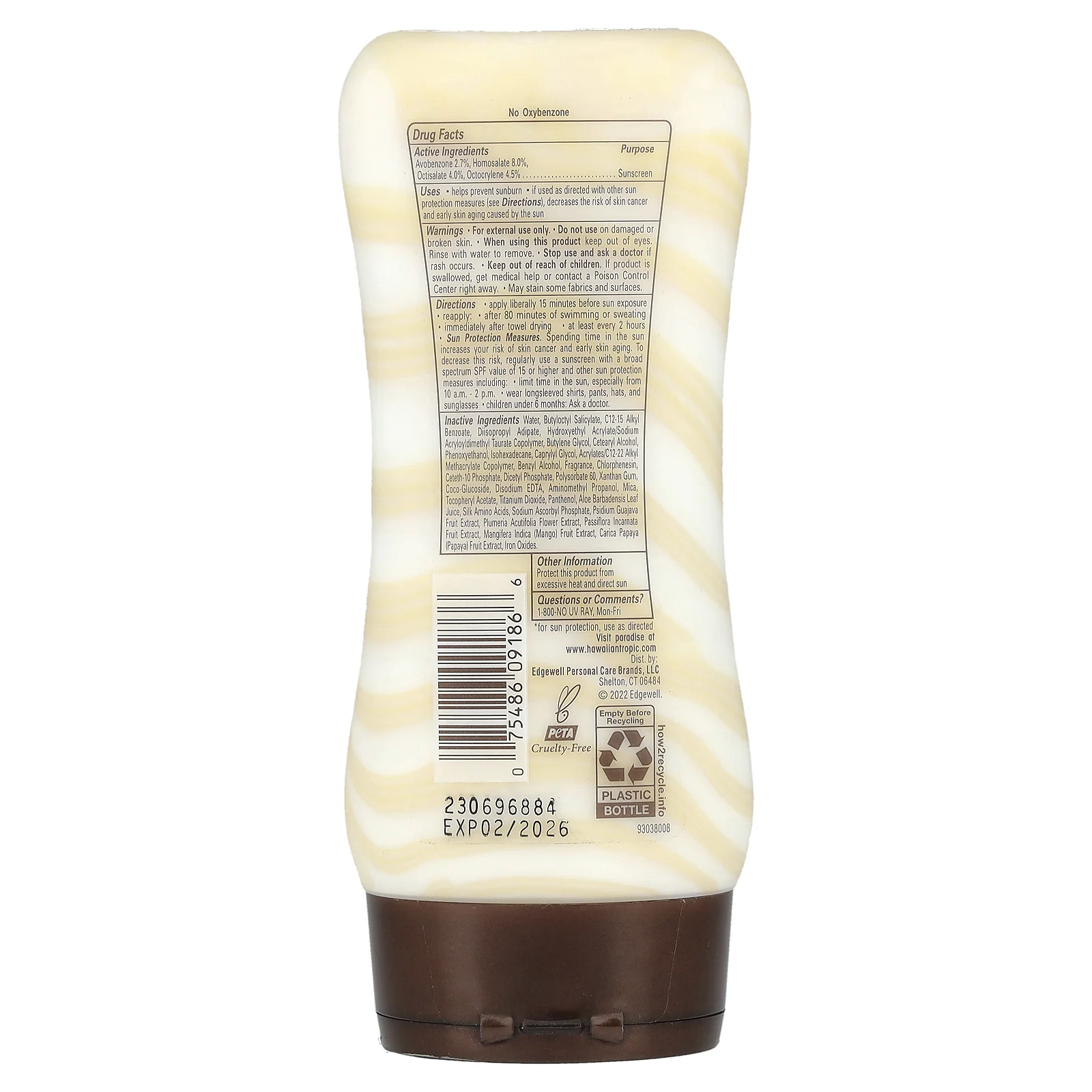 Hawaiian Tropic, Безмасляное солнцезащитное средство, невесомое увлажнение, SPF 50, 177 мл (6 жидк. унц.)